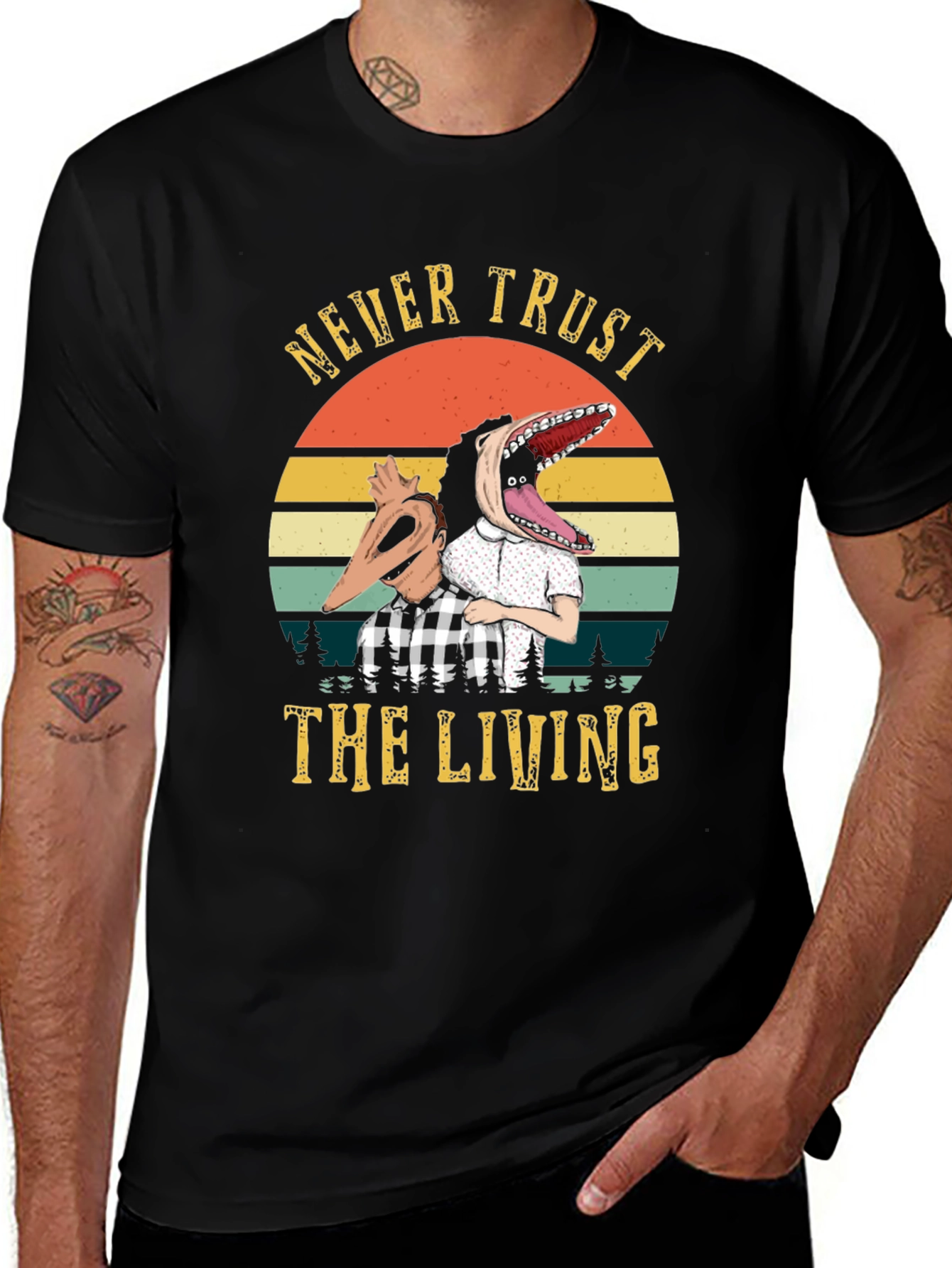 Never Trust the Living T-Shirt - Beetlejuice Inspired
