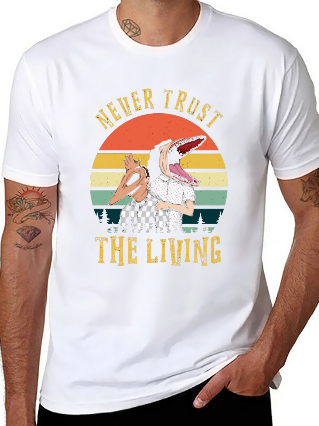 Never Trust the Living T-Shirt - Beetlejuice Inspired