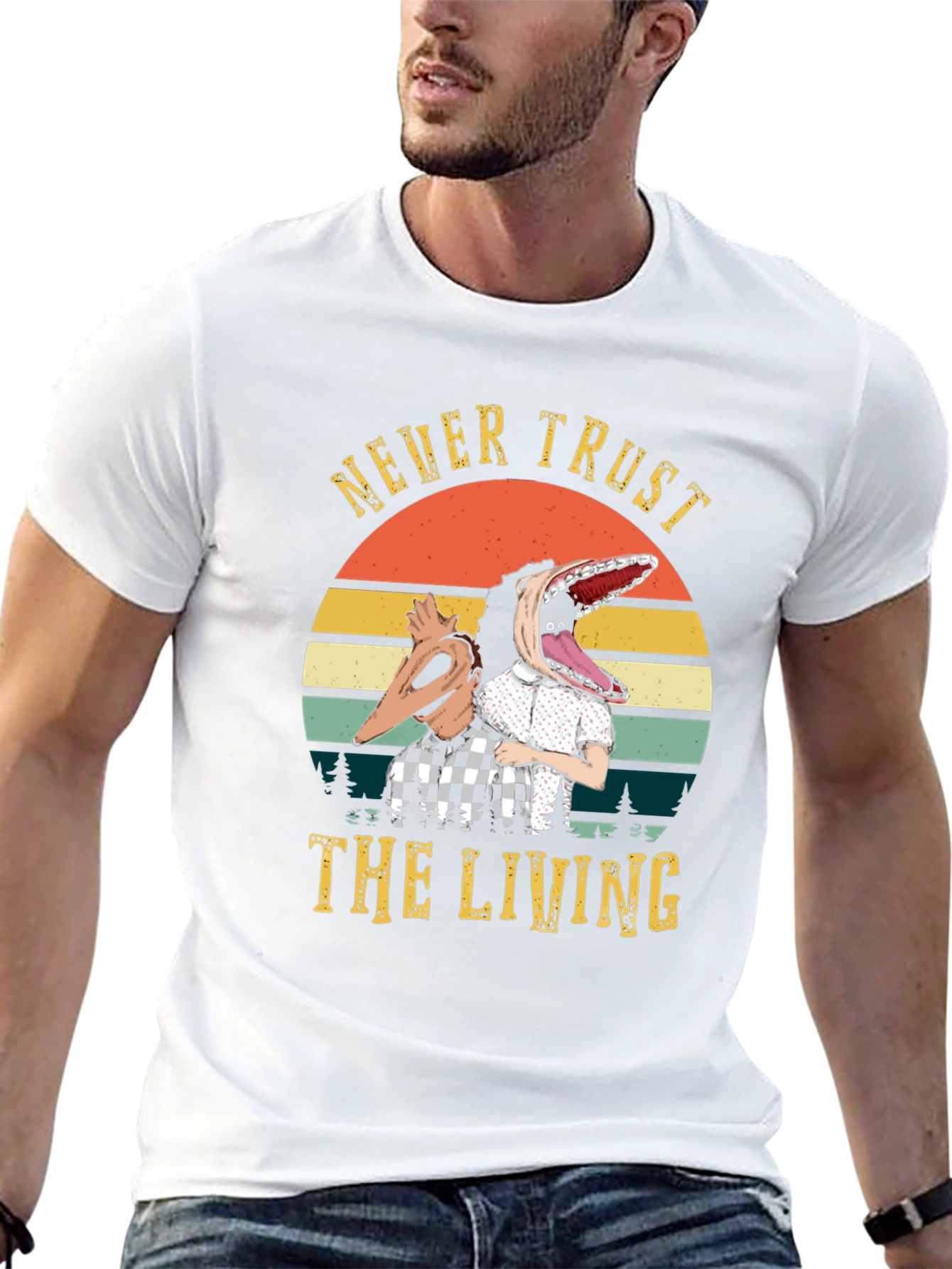 Never Trust the Living T-Shirt - Beetlejuice Inspired