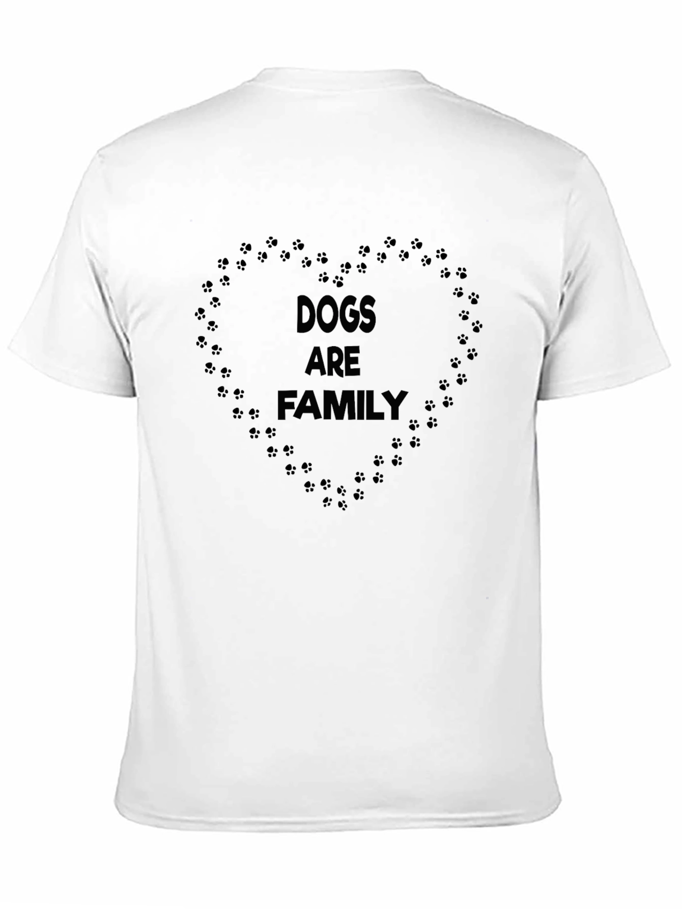 Dogs are Family T-Shirt Paw Print Heart Design