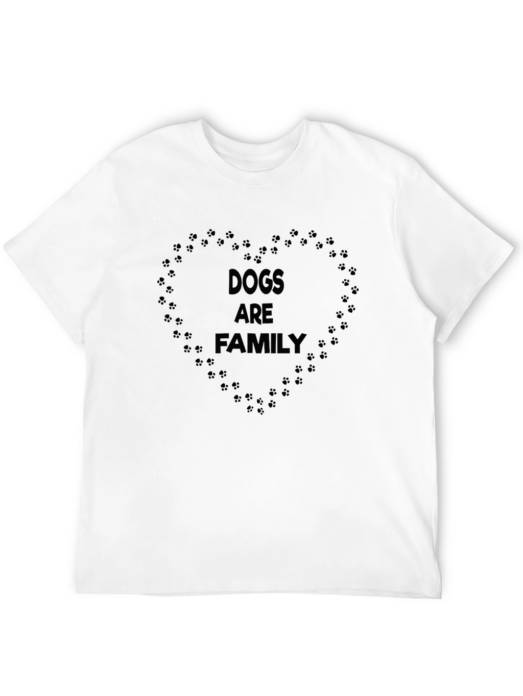 Dogs are Family T-Shirt Paw Print Heart Design