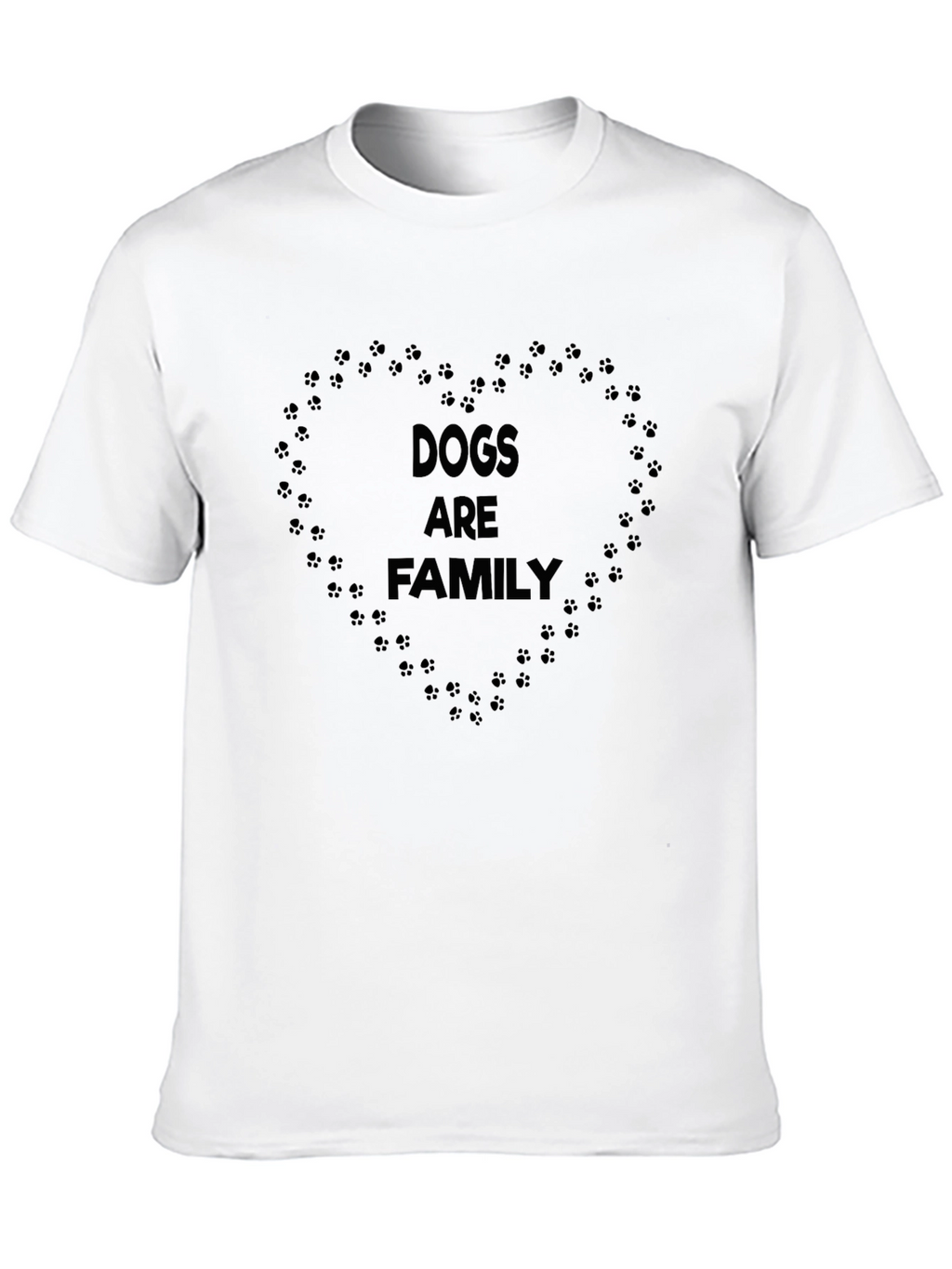 Dogs are Family T-Shirt Paw Print Heart Design