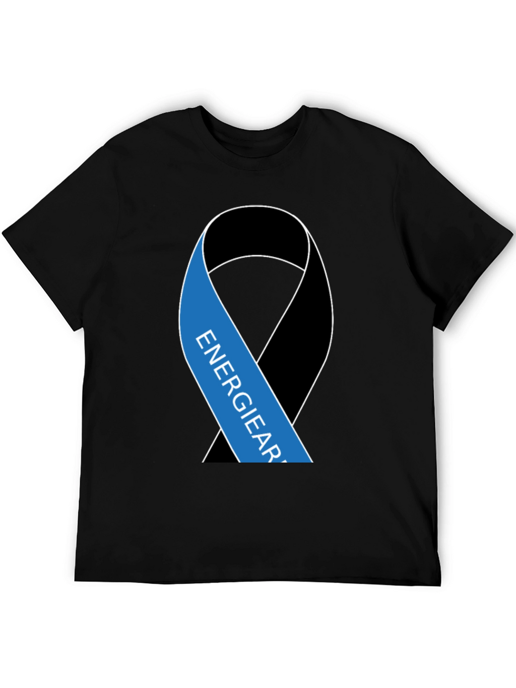 Black T-Shirt with Energy Ribbon Design