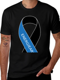 Black T-Shirt with Energy Ribbon Design