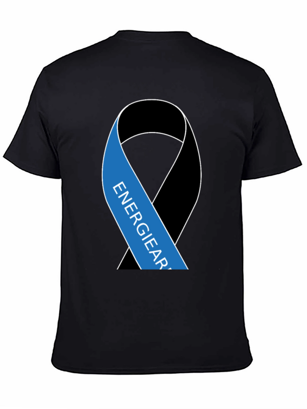 Black T-Shirt with Energy Ribbon Design