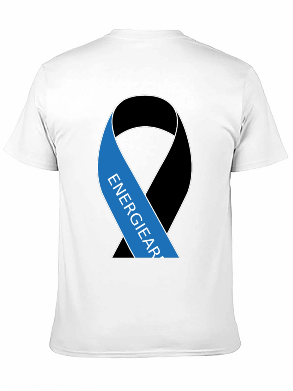 Black T-Shirt with Energy Ribbon Design