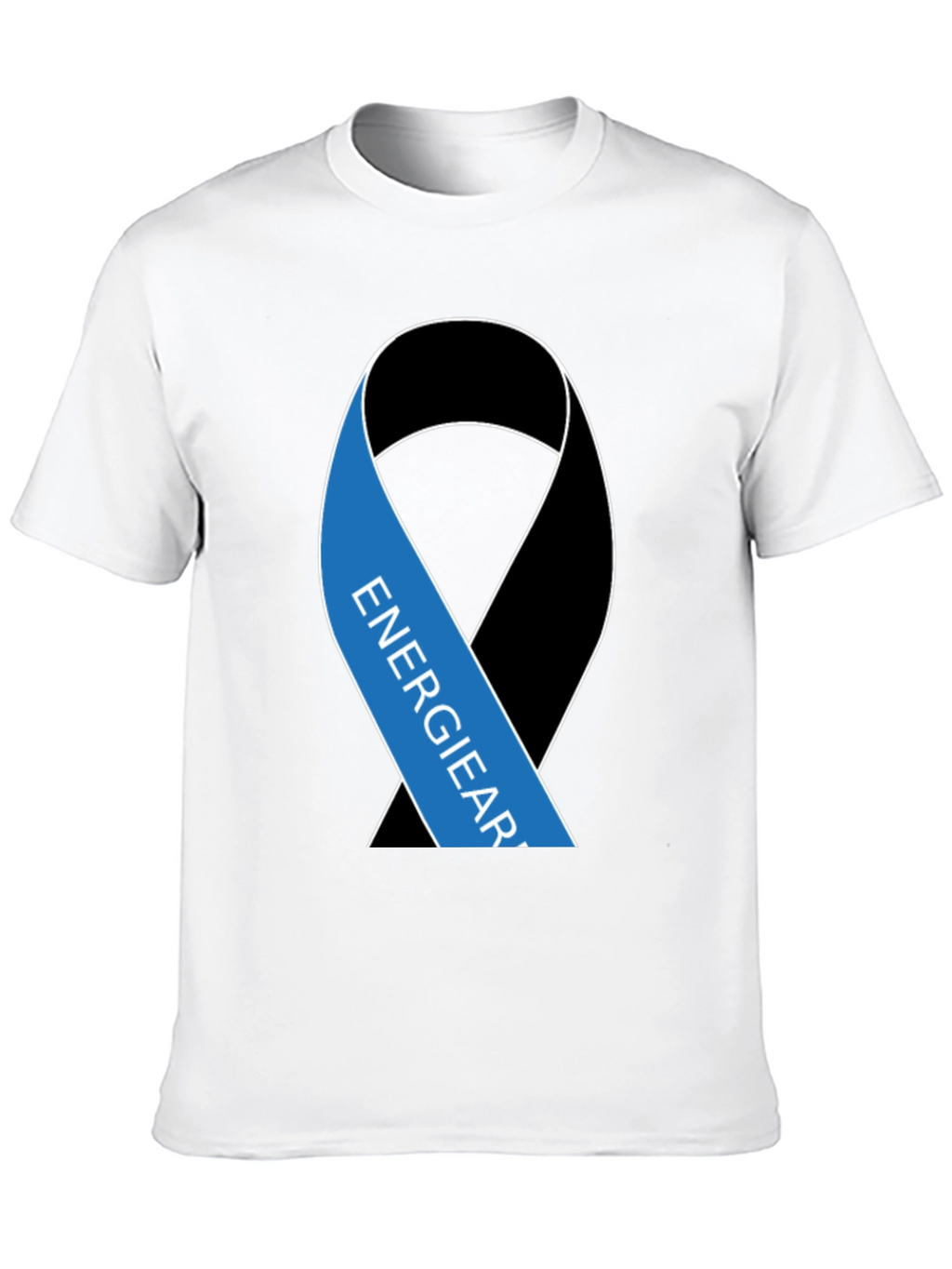 Black T-Shirt with Energy Ribbon Design