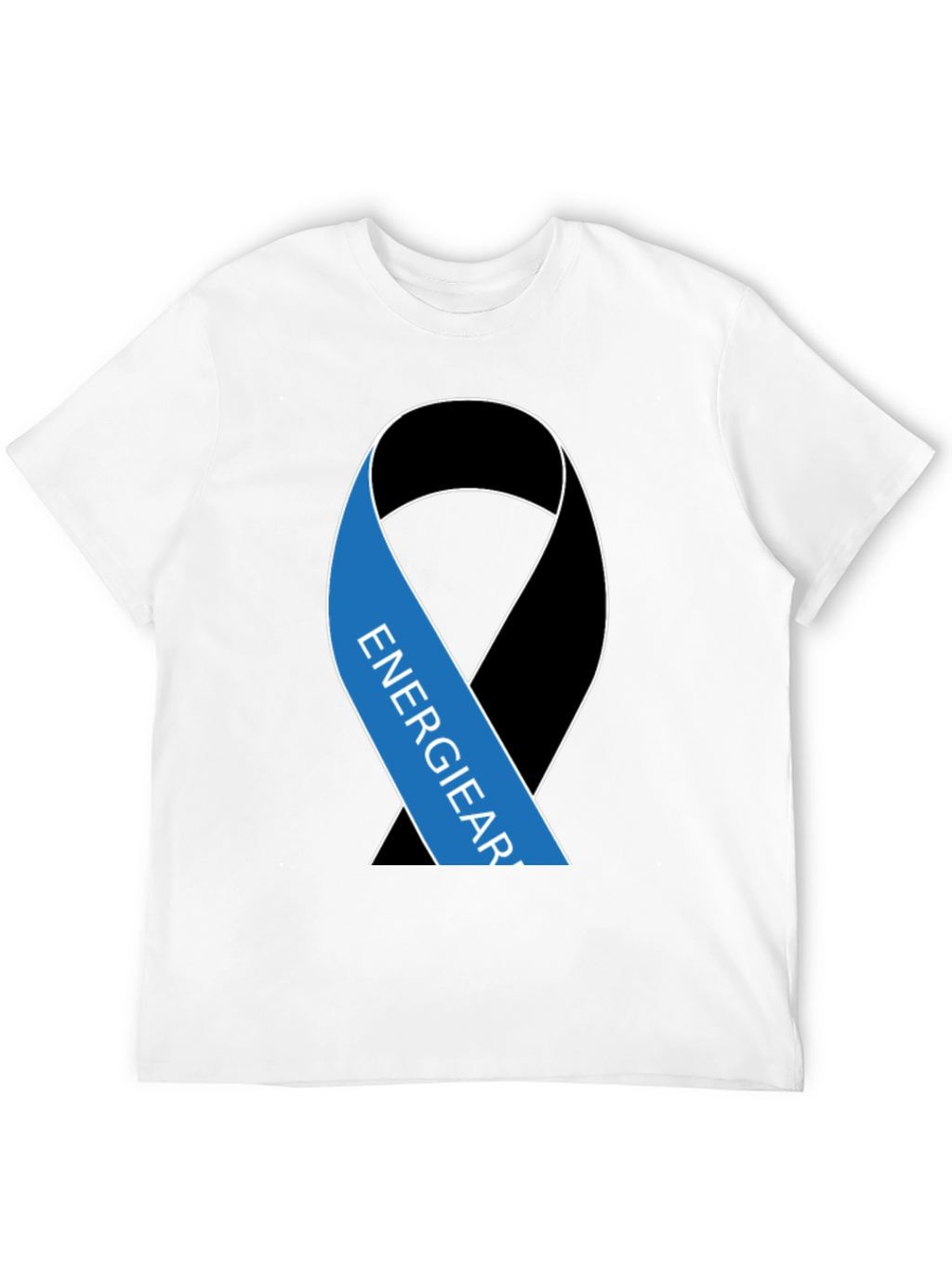 Black T-Shirt with Energy Ribbon Design