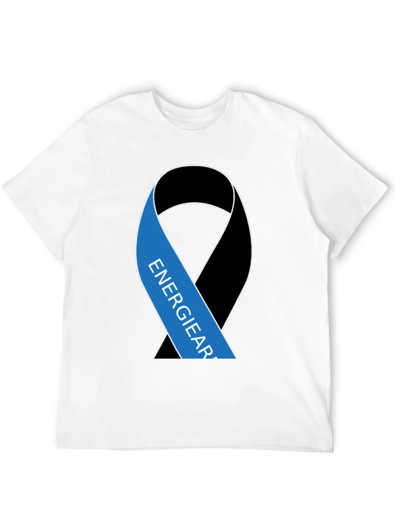 Black T-Shirt with Energy Ribbon Design