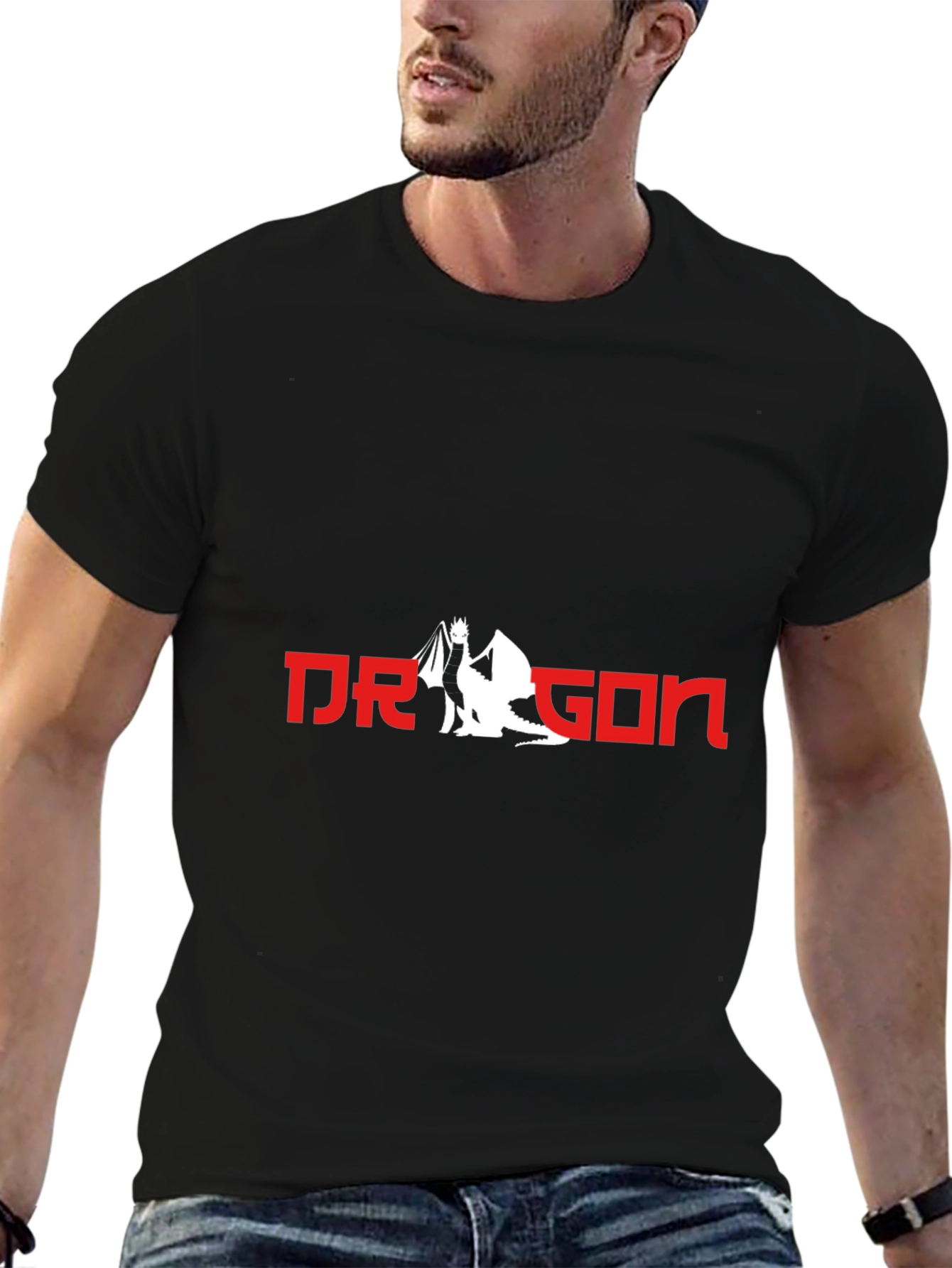 Dragon Graphic Tee - Stylish Black T-Shirt for Men
