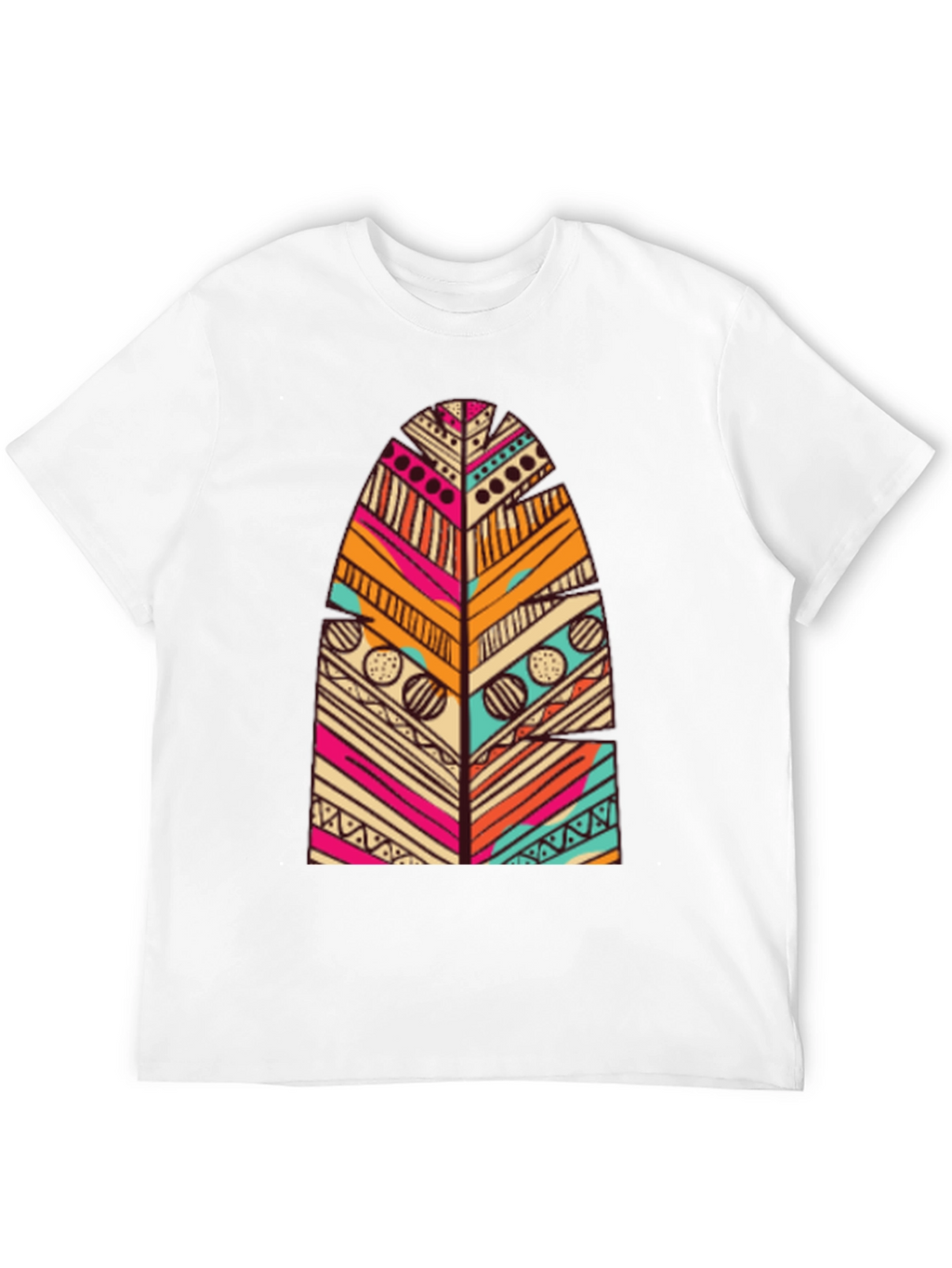 Tribal Feather Print Black T-Shirt