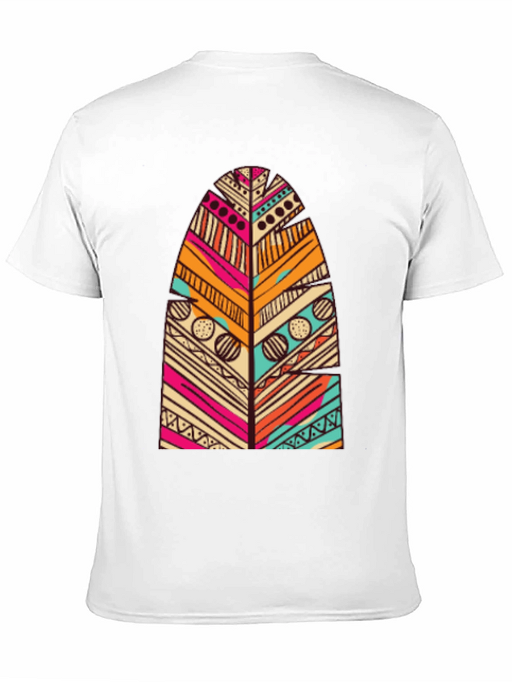 Tribal Feather Print Black T-Shirt