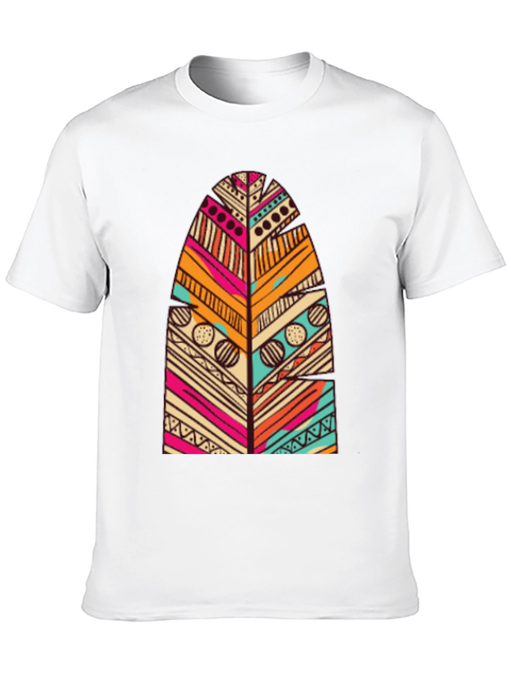 Tribal Feather Print Black T-Shirt