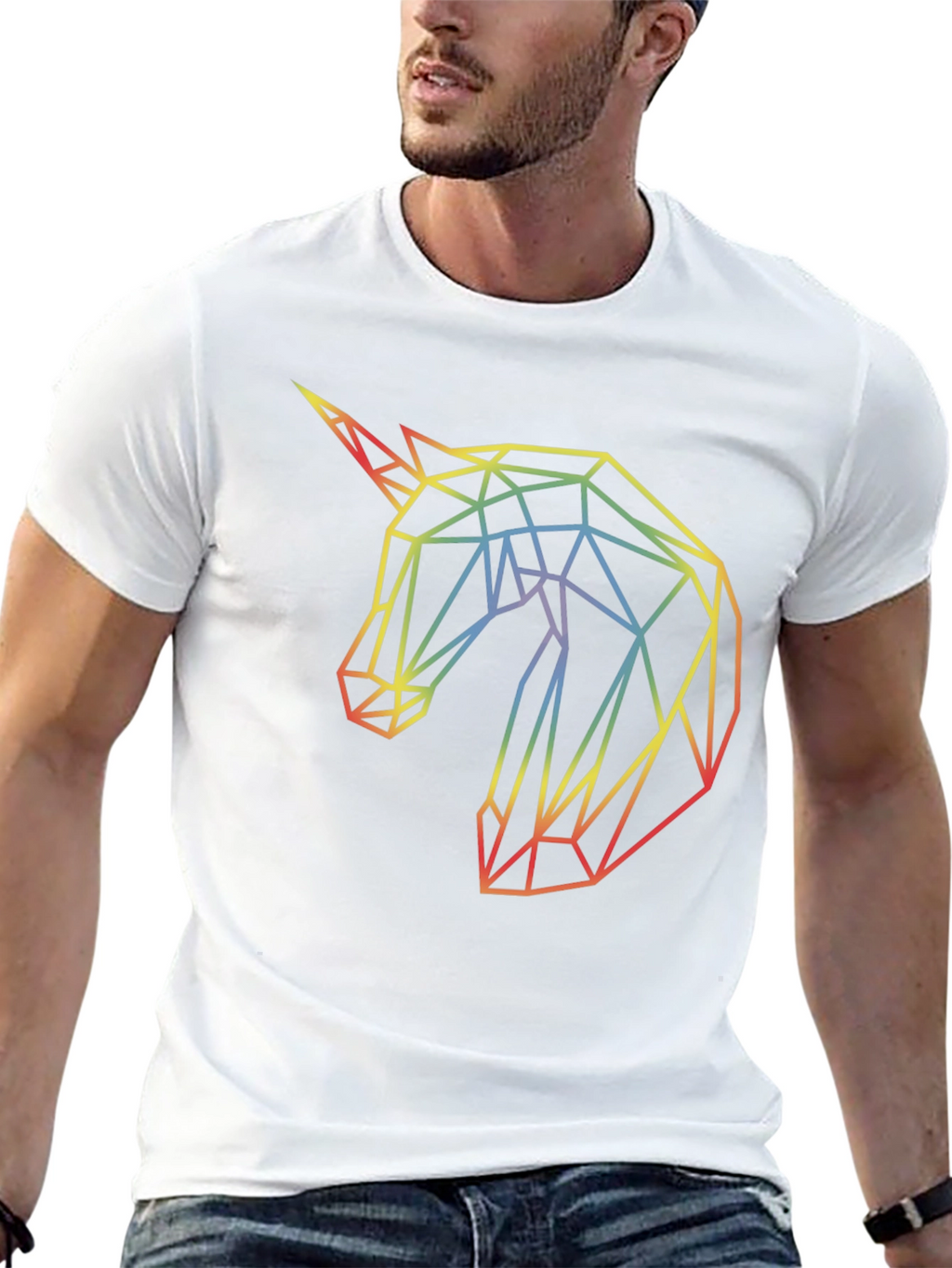 Geometric Unicorn Graphic T-Shirt