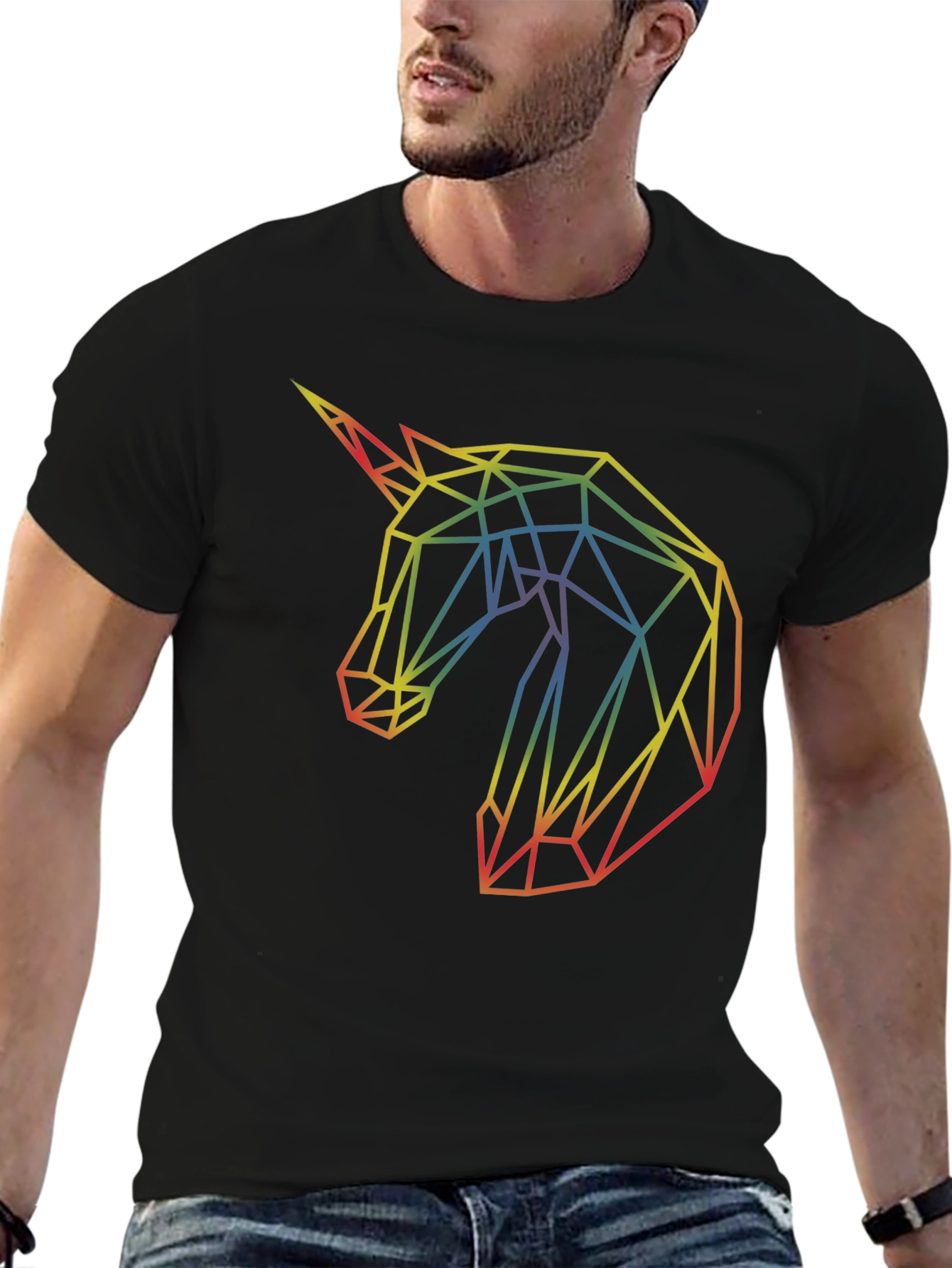 Geometric Unicorn Graphic T-Shirt
