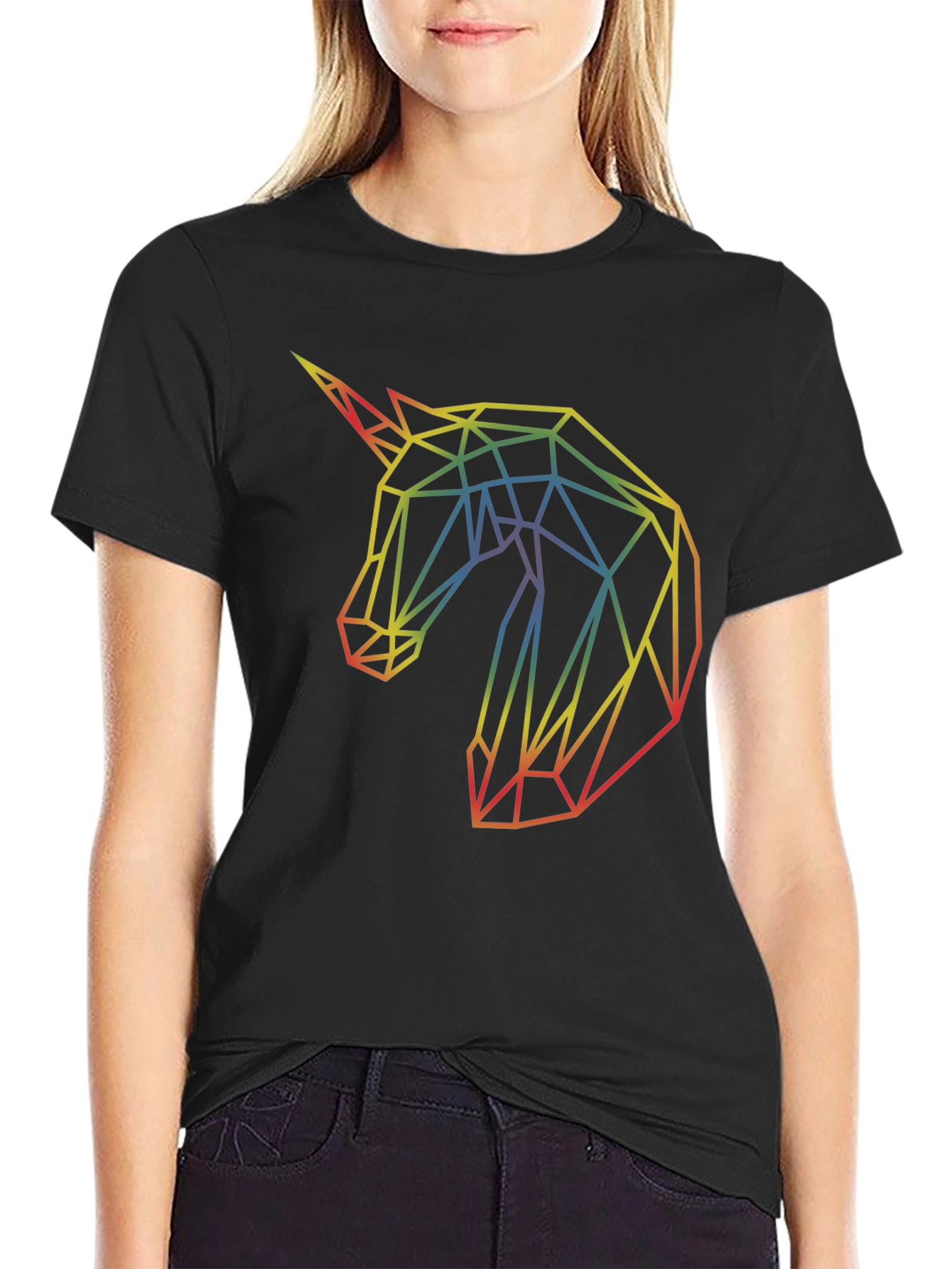 Geometric Unicorn Graphic T-Shirt