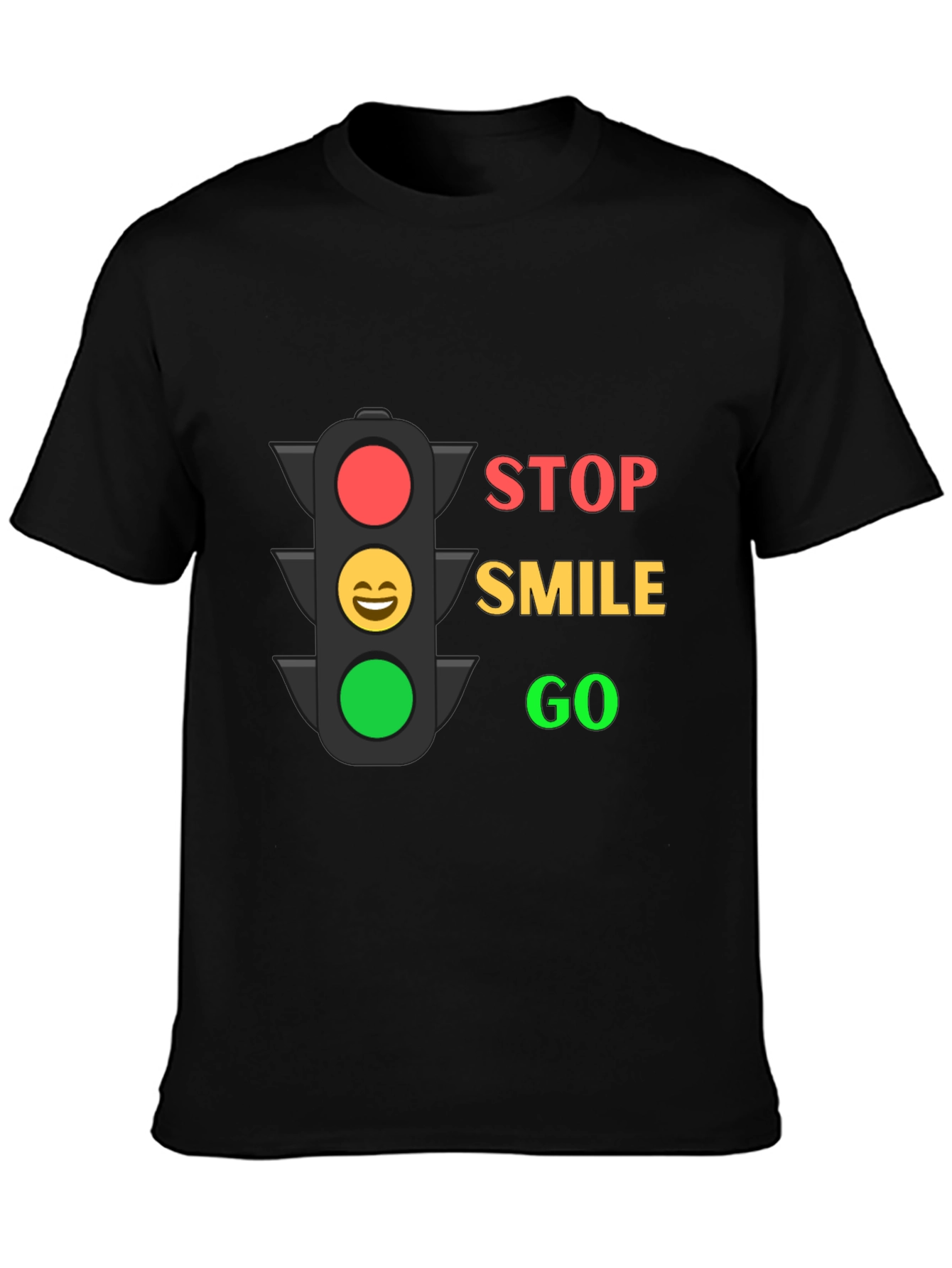 Traffic Light Graphic T-Shirt - Stop Smile Go