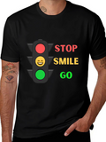 Traffic Light Graphic T-Shirt - Stop Smile Go