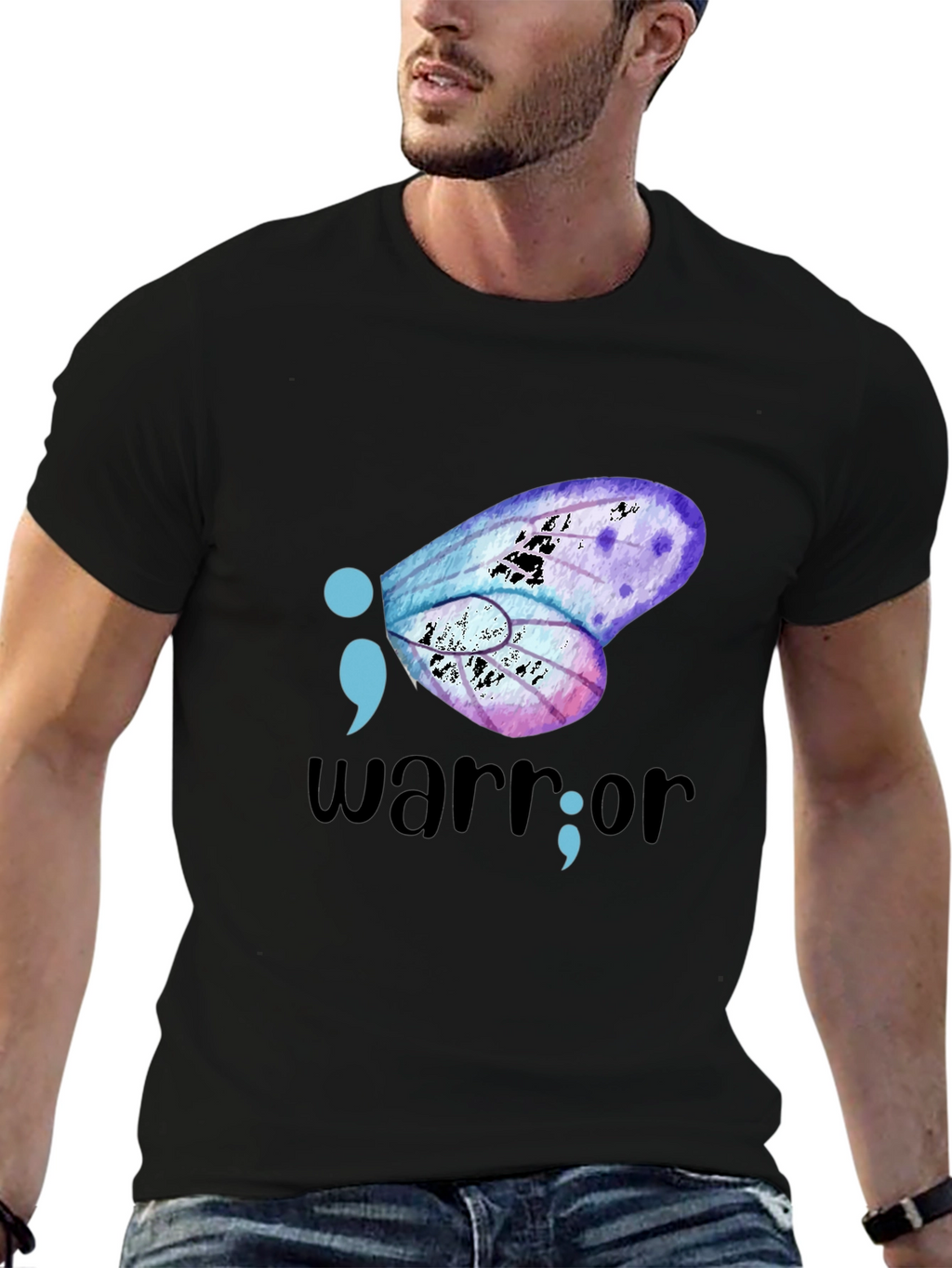 Semicolon Butterfly Warrior Graphic Tee