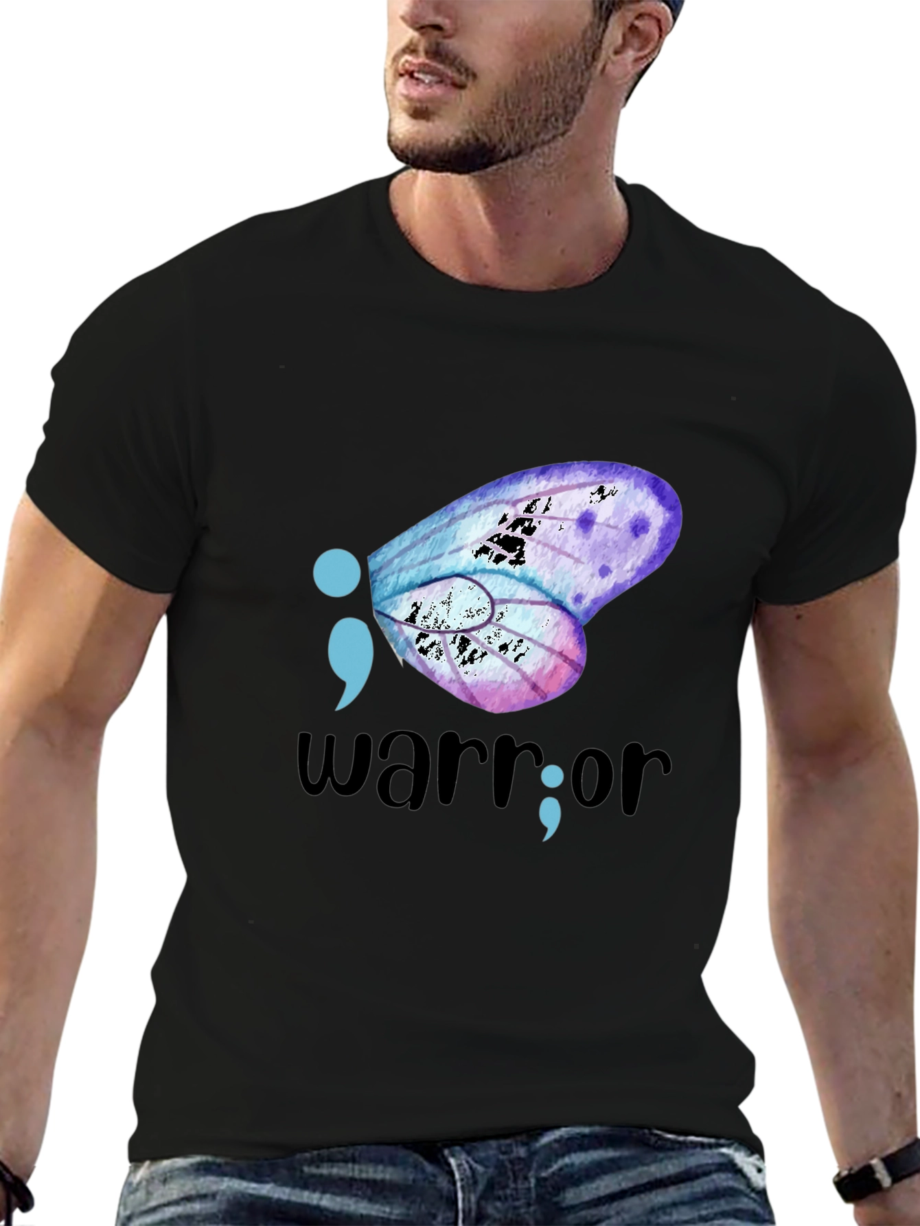 Semicolon Butterfly Warrior Graphic Tee