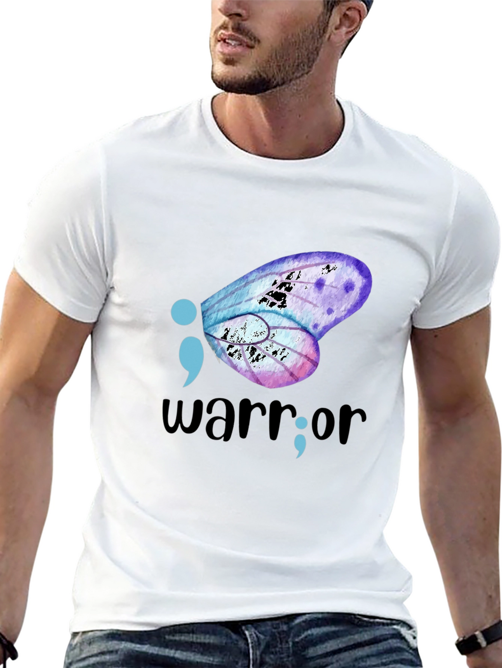 Semicolon Butterfly Warrior Graphic Tee