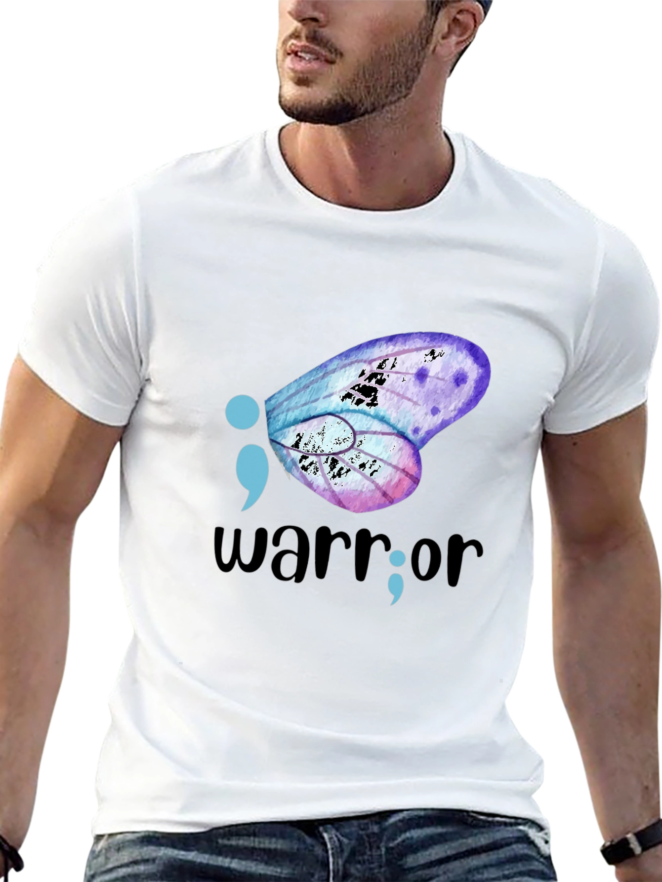 Semicolon Butterfly Warrior Graphic Tee