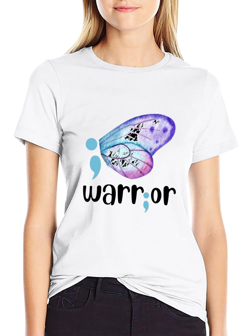Semicolon Butterfly Warrior Graphic Tee