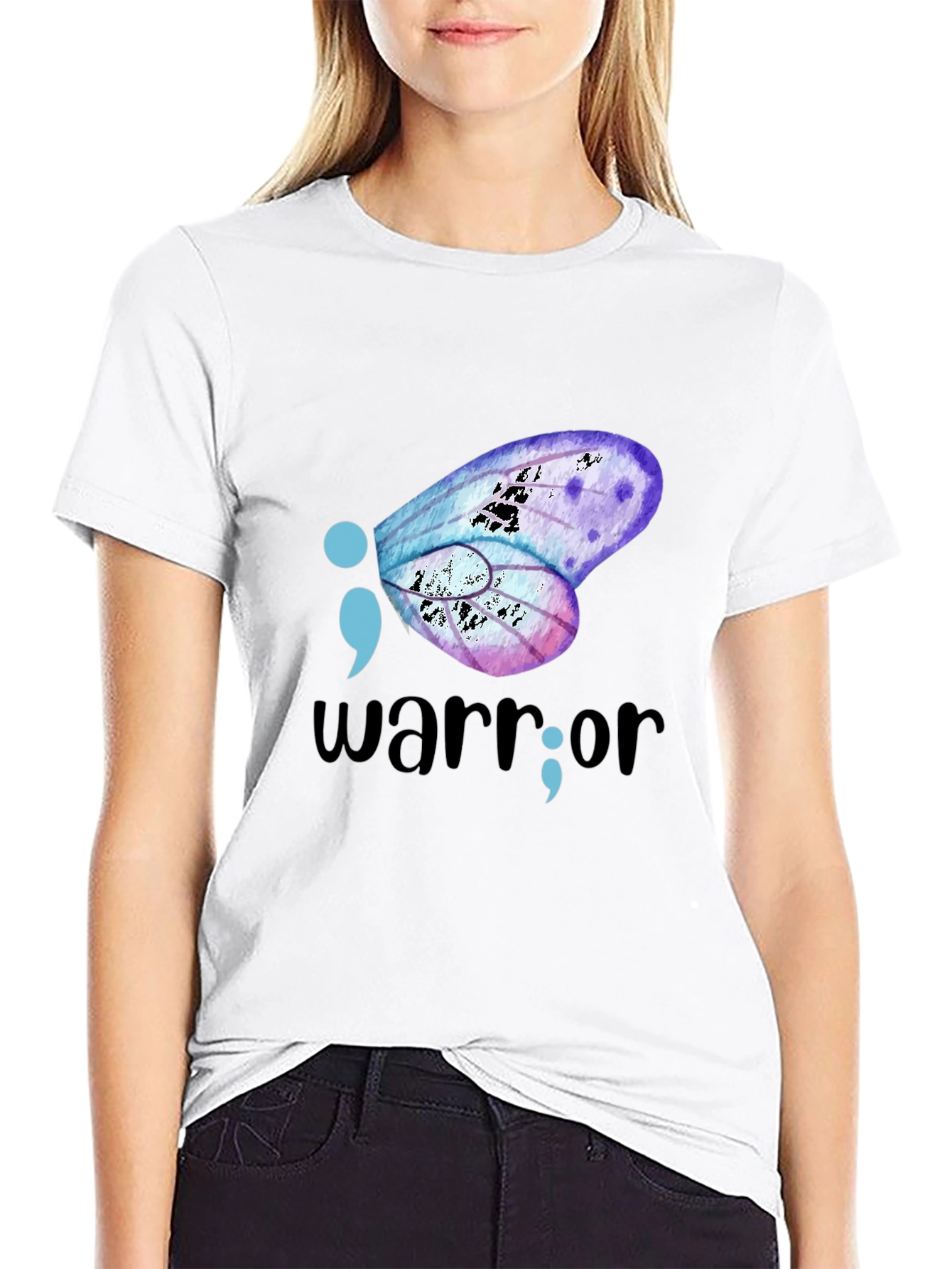 Semicolon Butterfly Warrior Graphic Tee