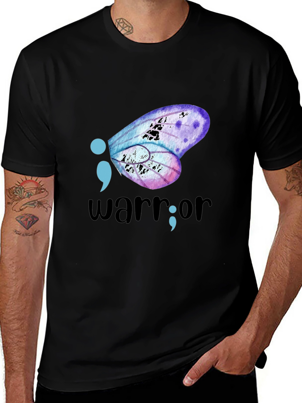 Semicolon Butterfly Warrior Graphic Tee