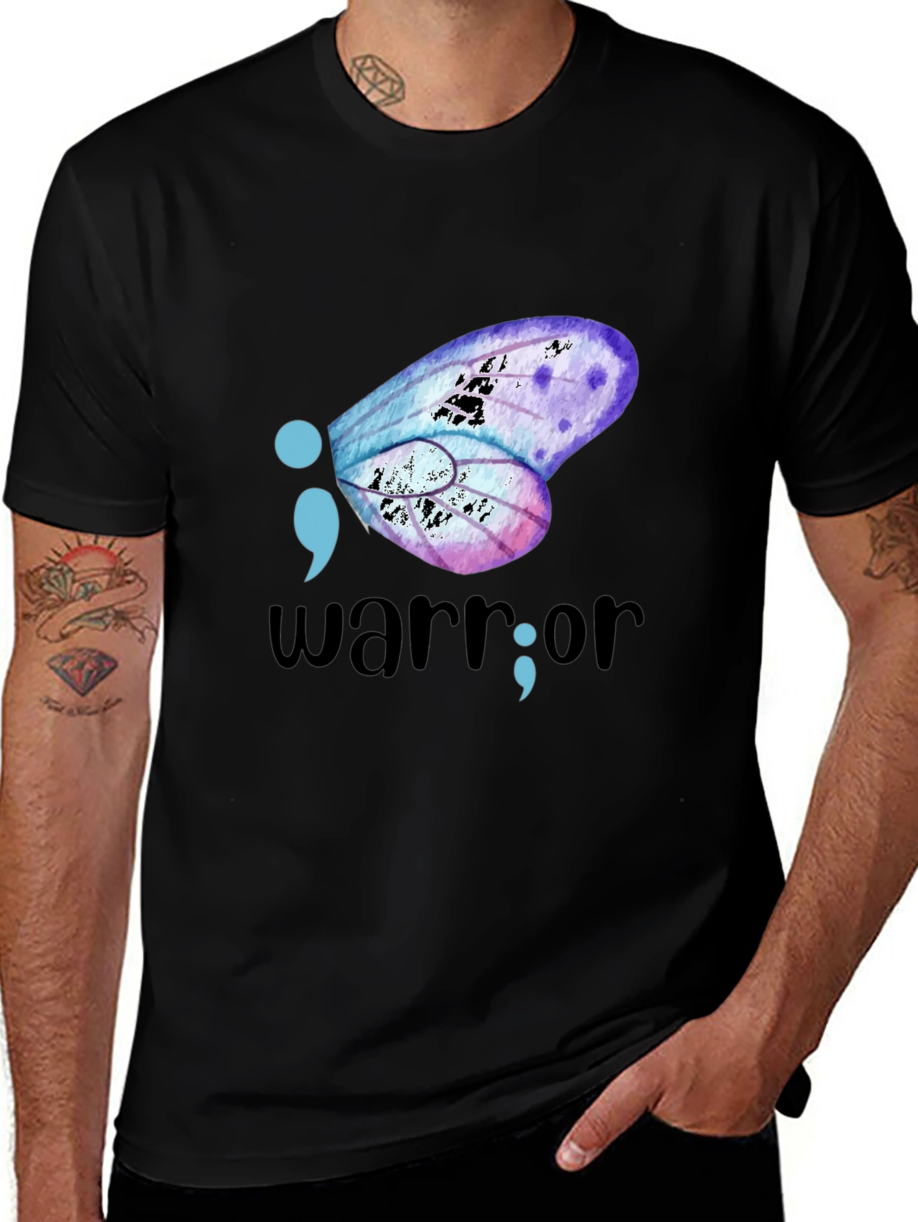 Semicolon Butterfly Warrior Graphic Tee