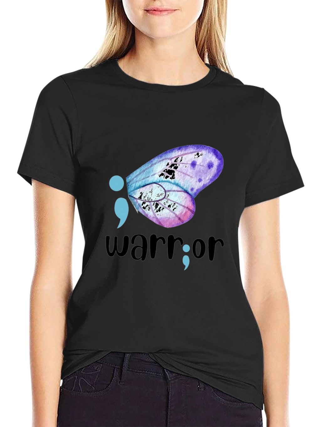 Semicolon Butterfly Warrior Graphic Tee