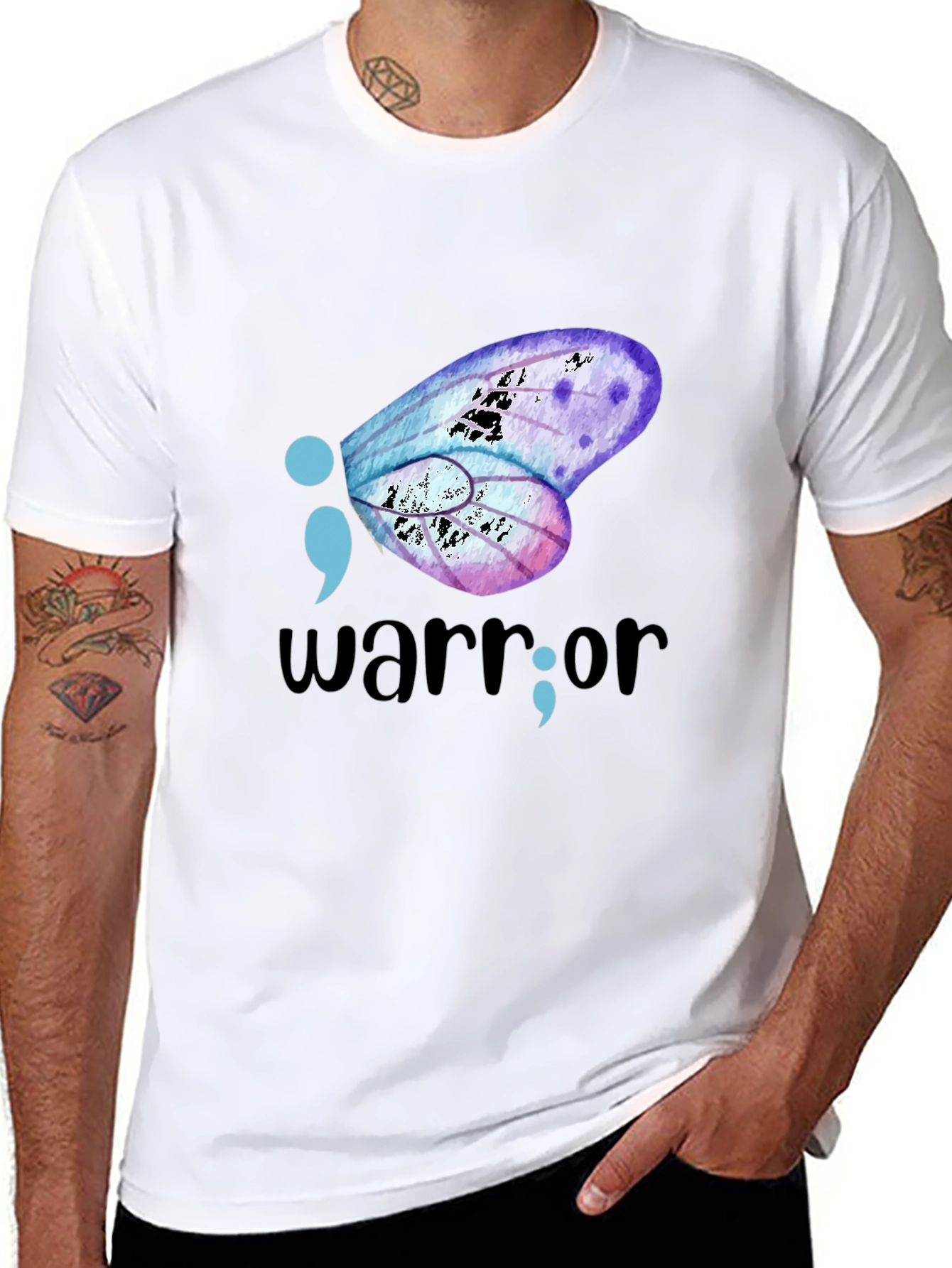 Semicolon Butterfly Warrior Graphic Tee