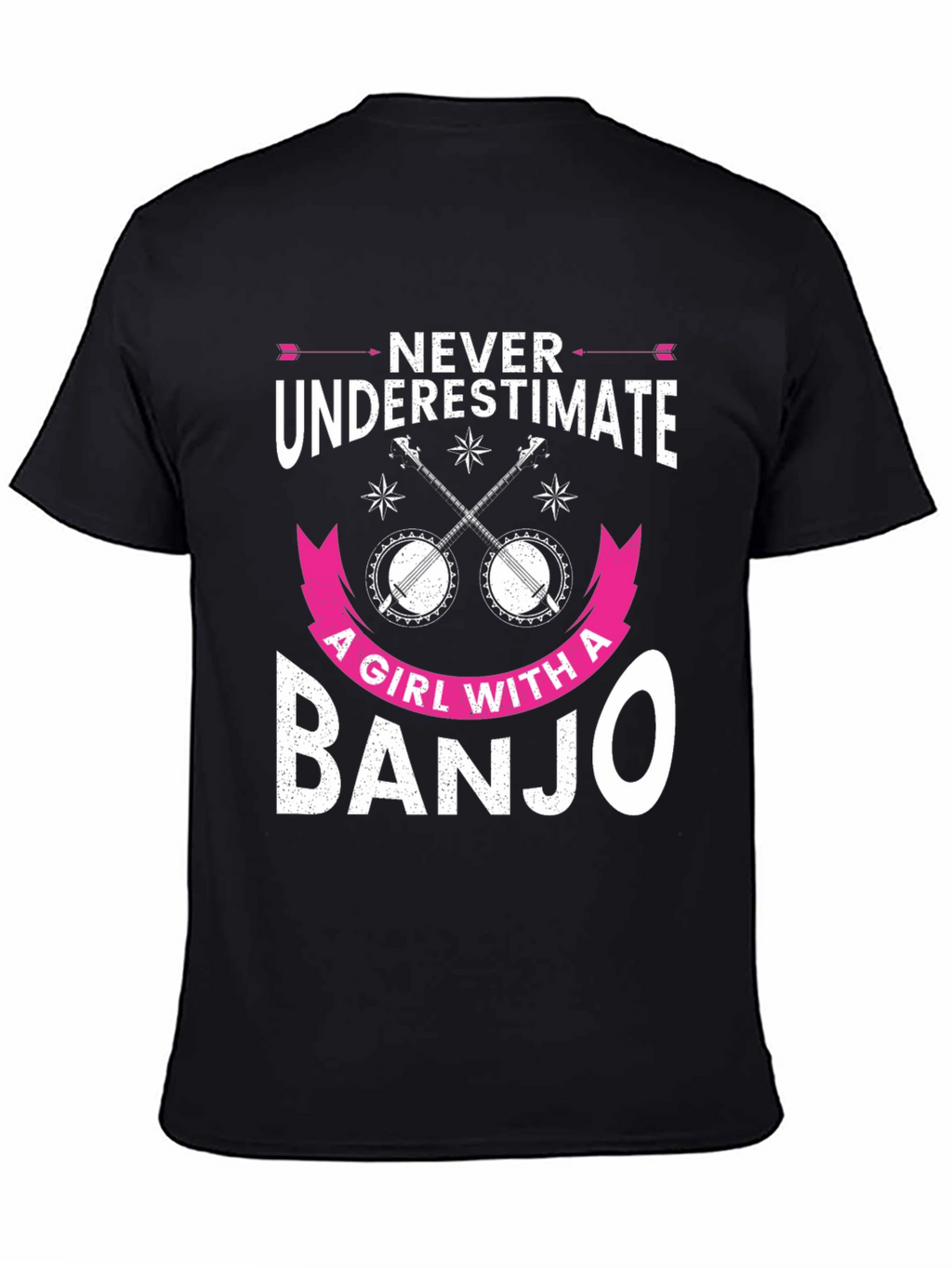 Never Underestimate Banjo Girl Graphic Tee