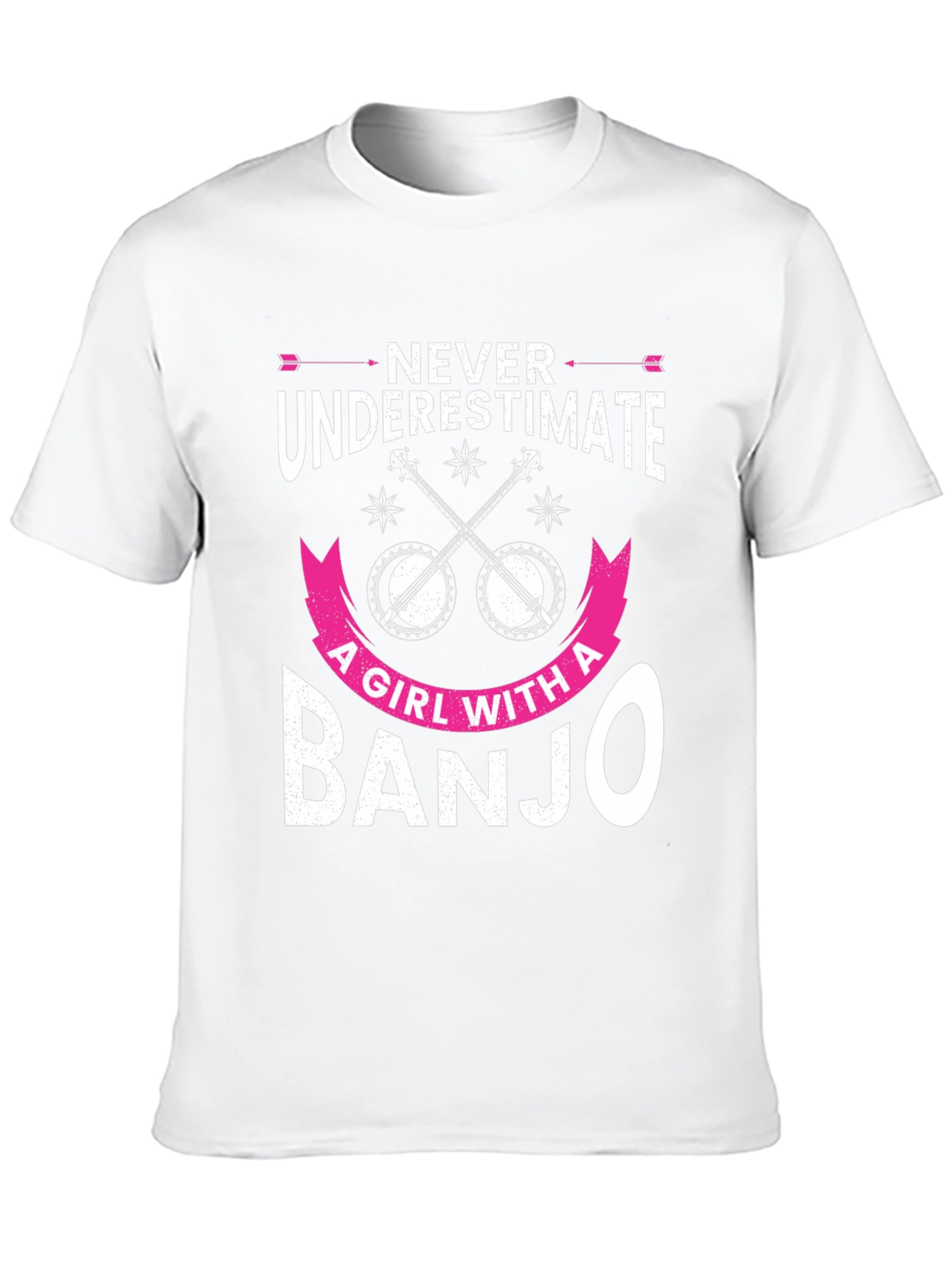 Never Underestimate Banjo Girl Graphic Tee