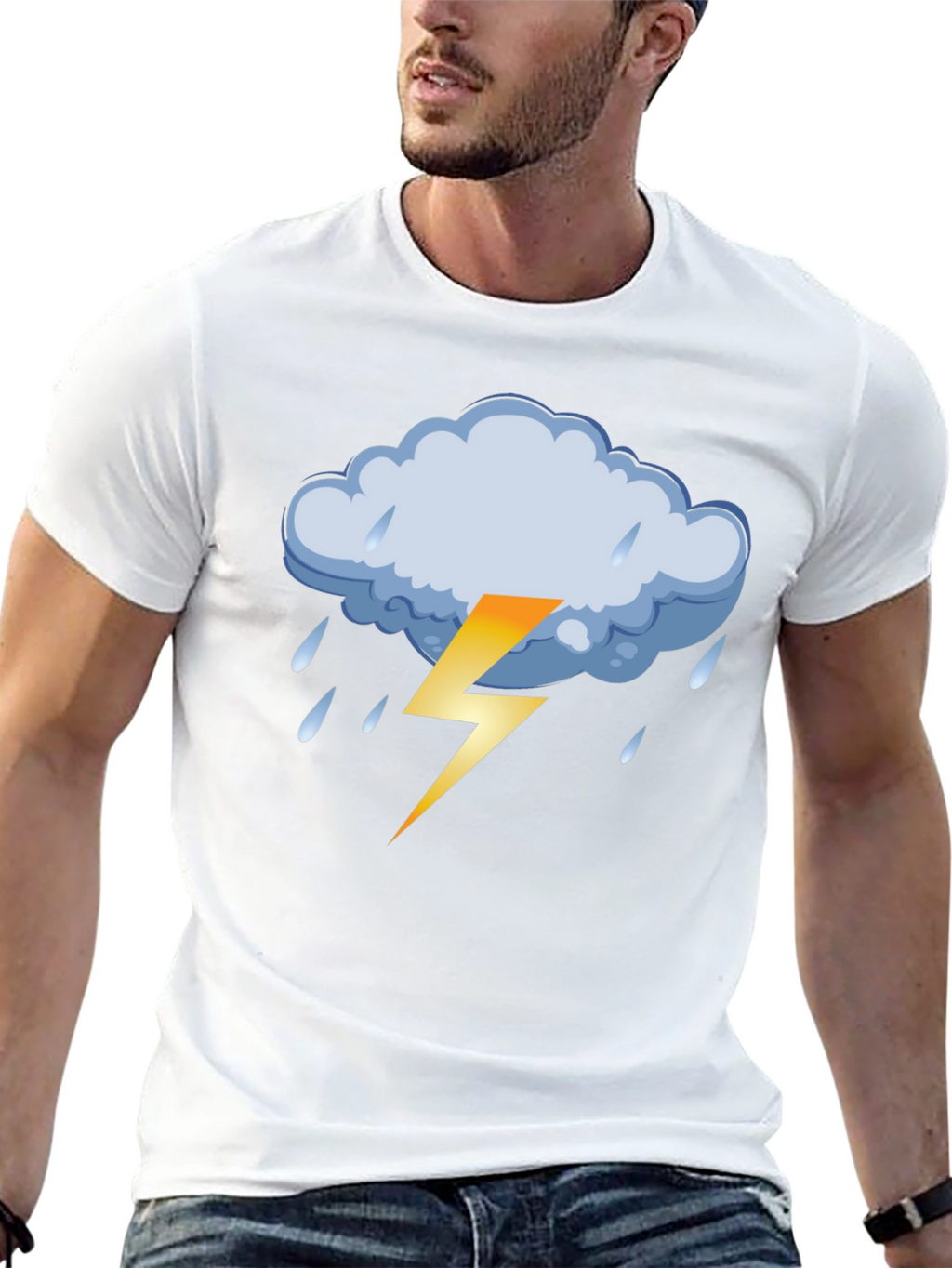 Stormy Weather Graphic Tee - Black Cotton T-Shirt