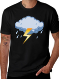 Stormy Weather Graphic Tee - Black Cotton T-Shirt