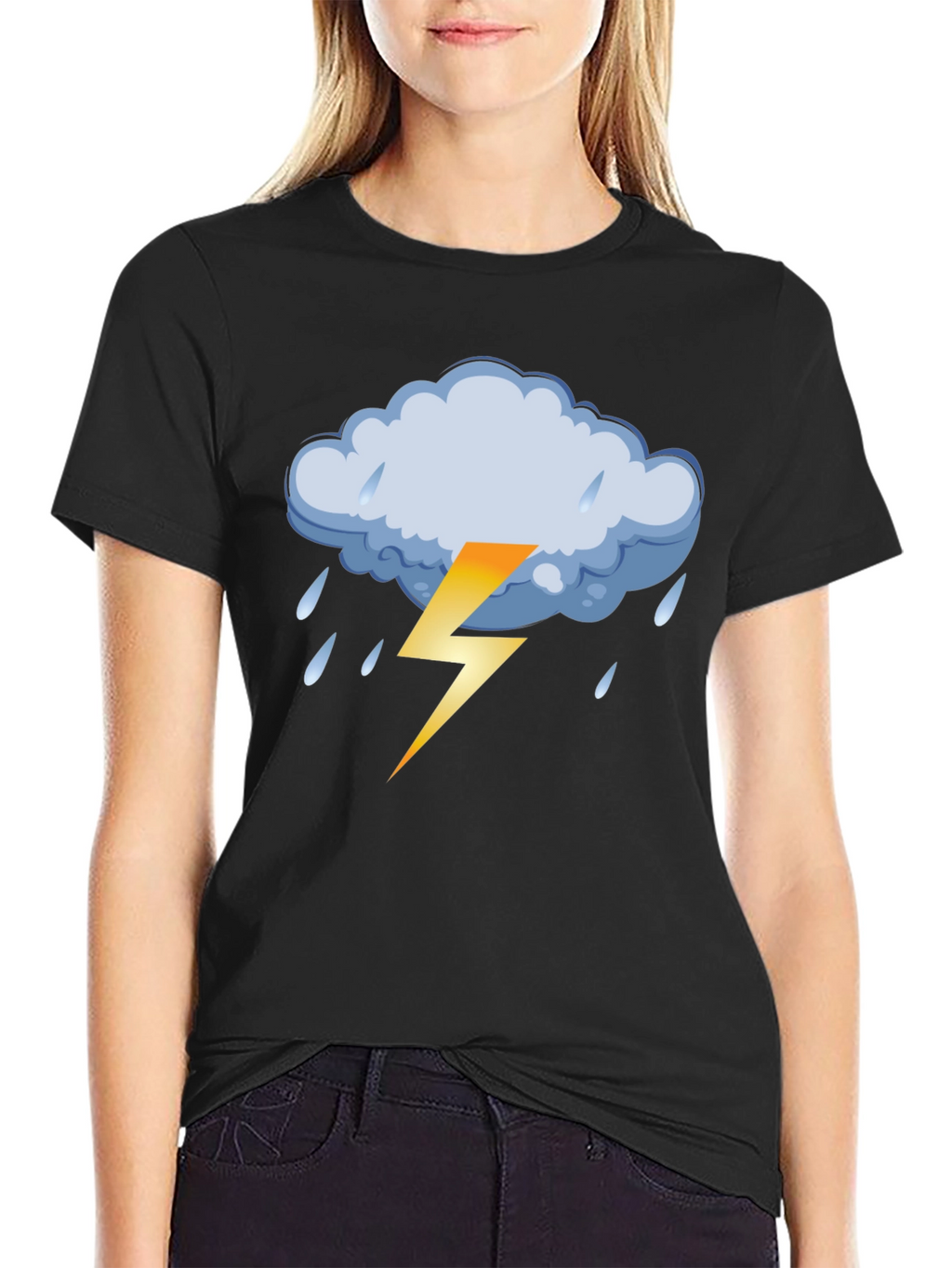 Stormy Weather Graphic Tee - Black Cotton T-Shirt