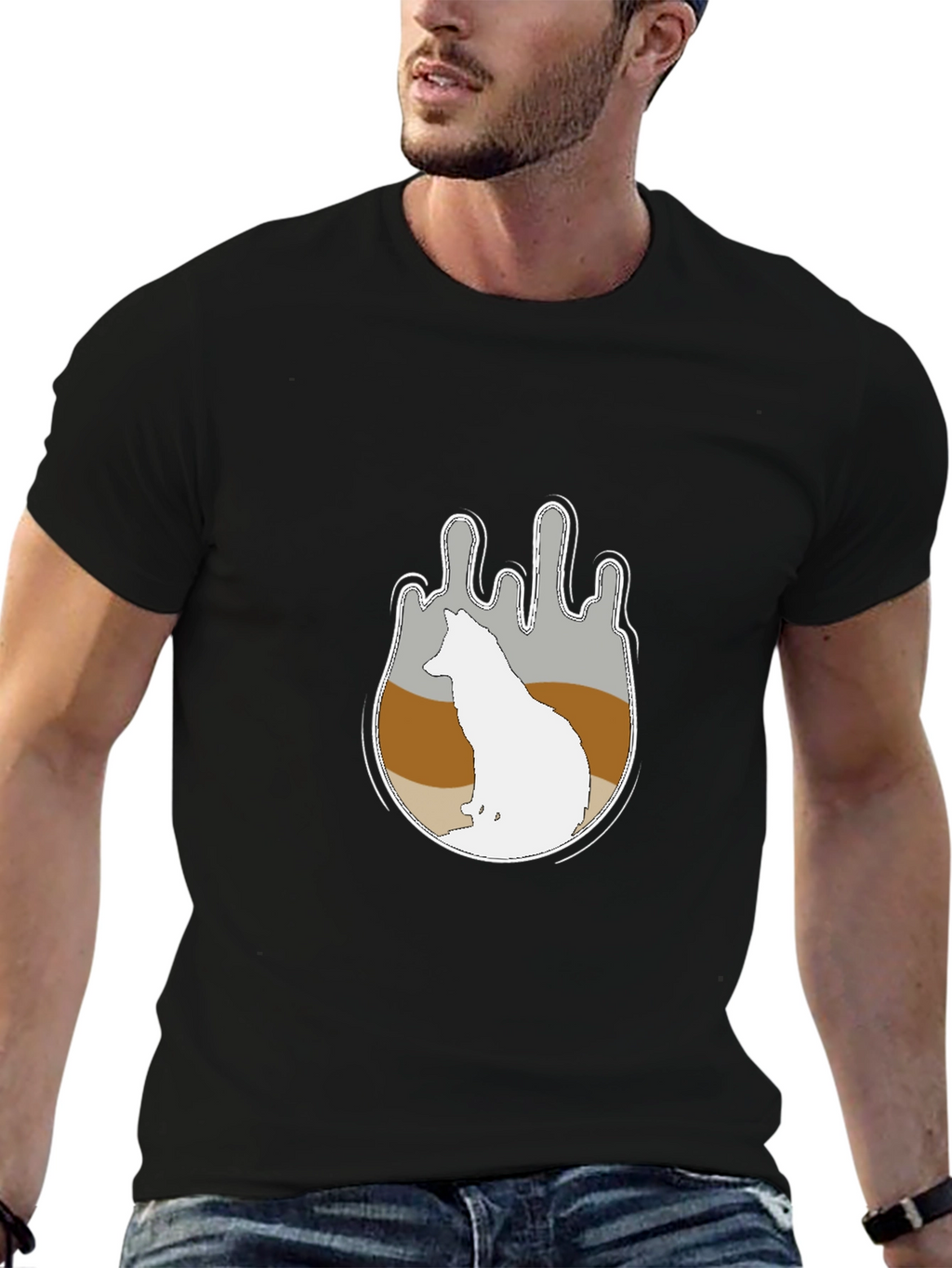 Wolf Silhouette Graphic Tee - Soft Cotton Comfort