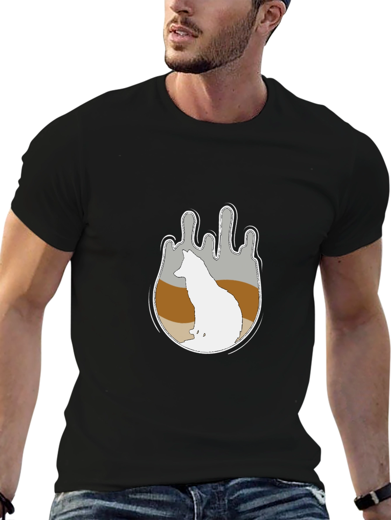 Wolf Silhouette Graphic Tee - Soft Cotton Comfort