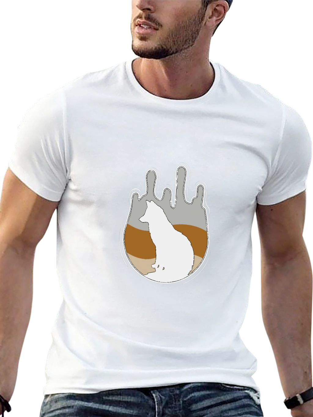 Wolf Silhouette Graphic Tee - Soft Cotton Comfort