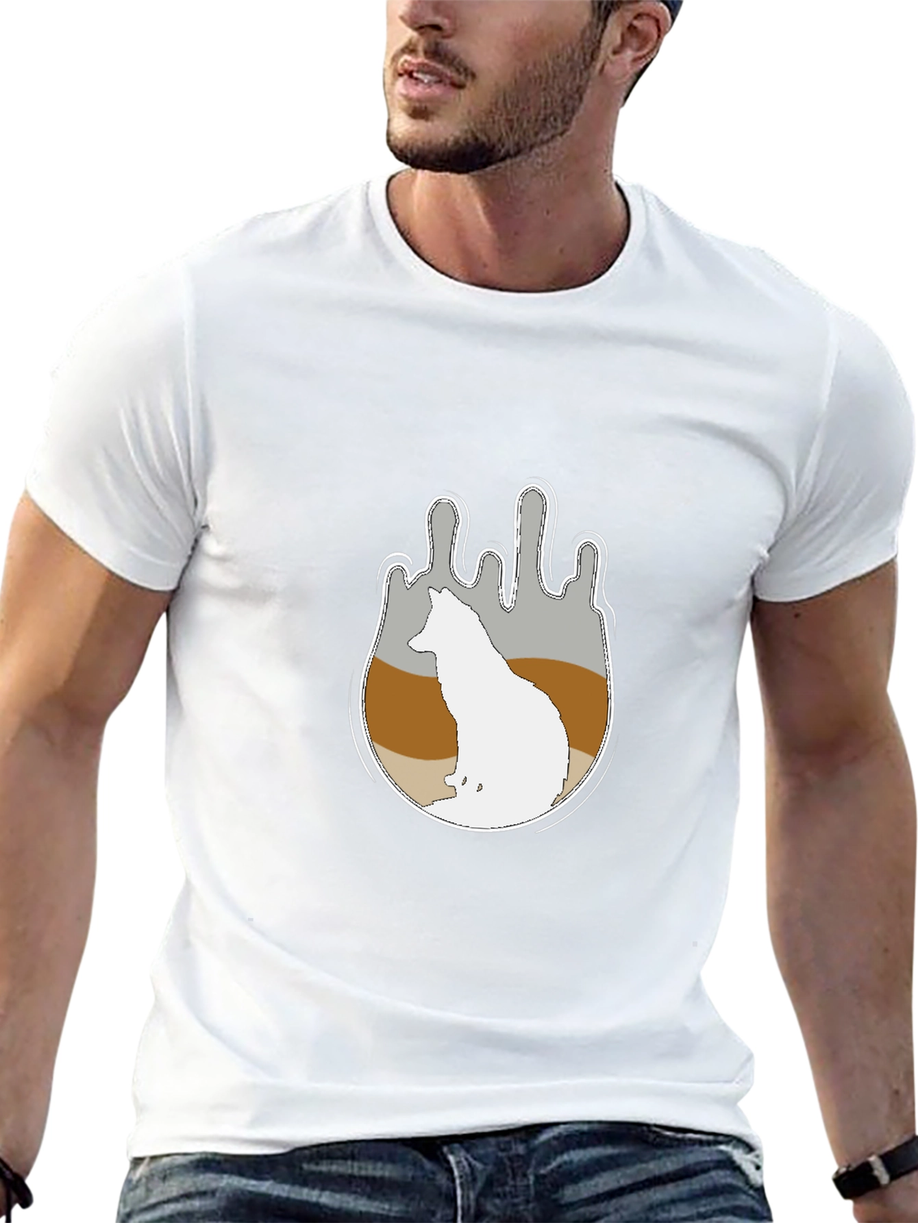 Wolf Silhouette Graphic Tee - Soft Cotton Comfort
