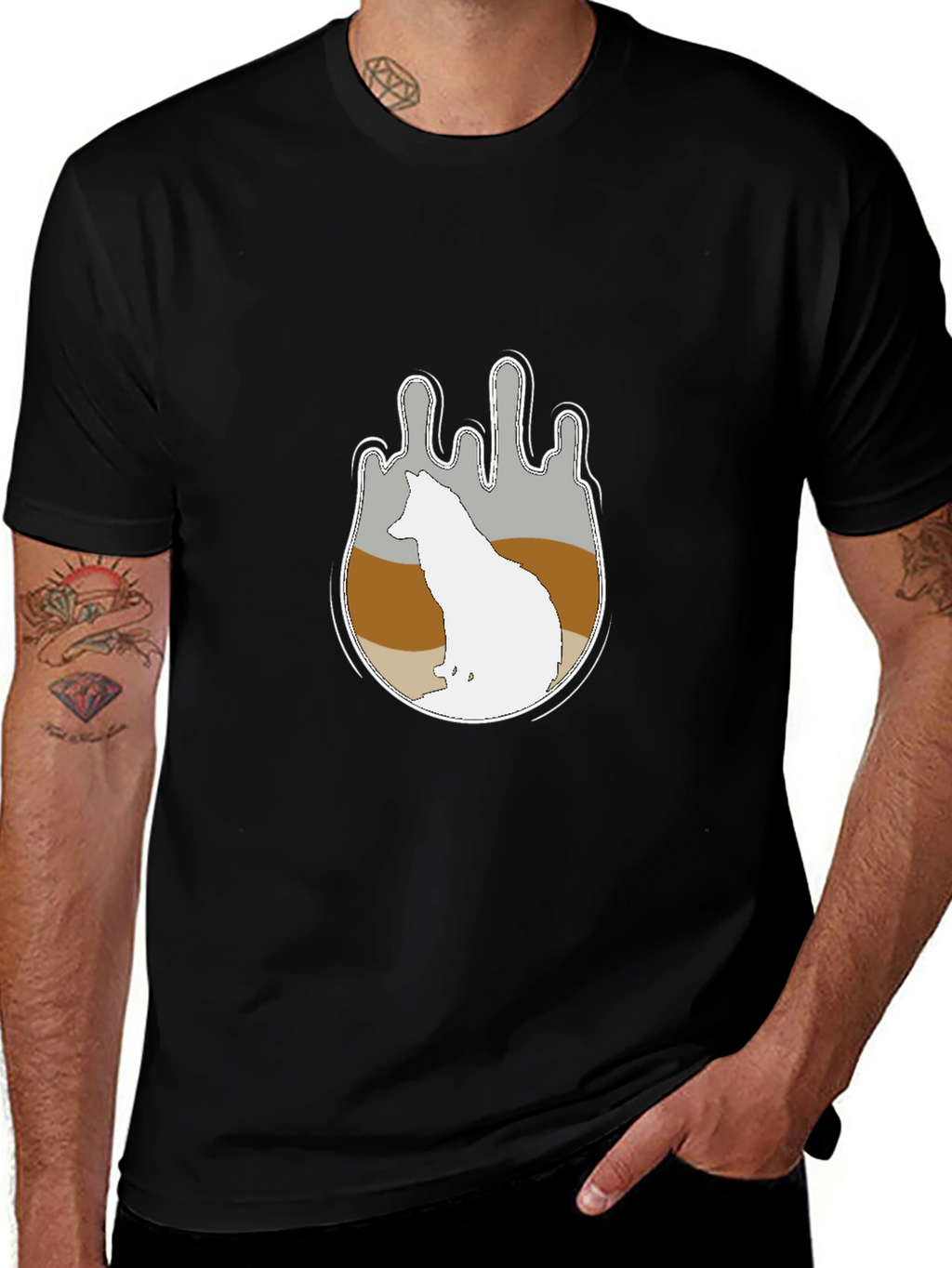 Wolf Silhouette Graphic Tee - Soft Cotton Comfort