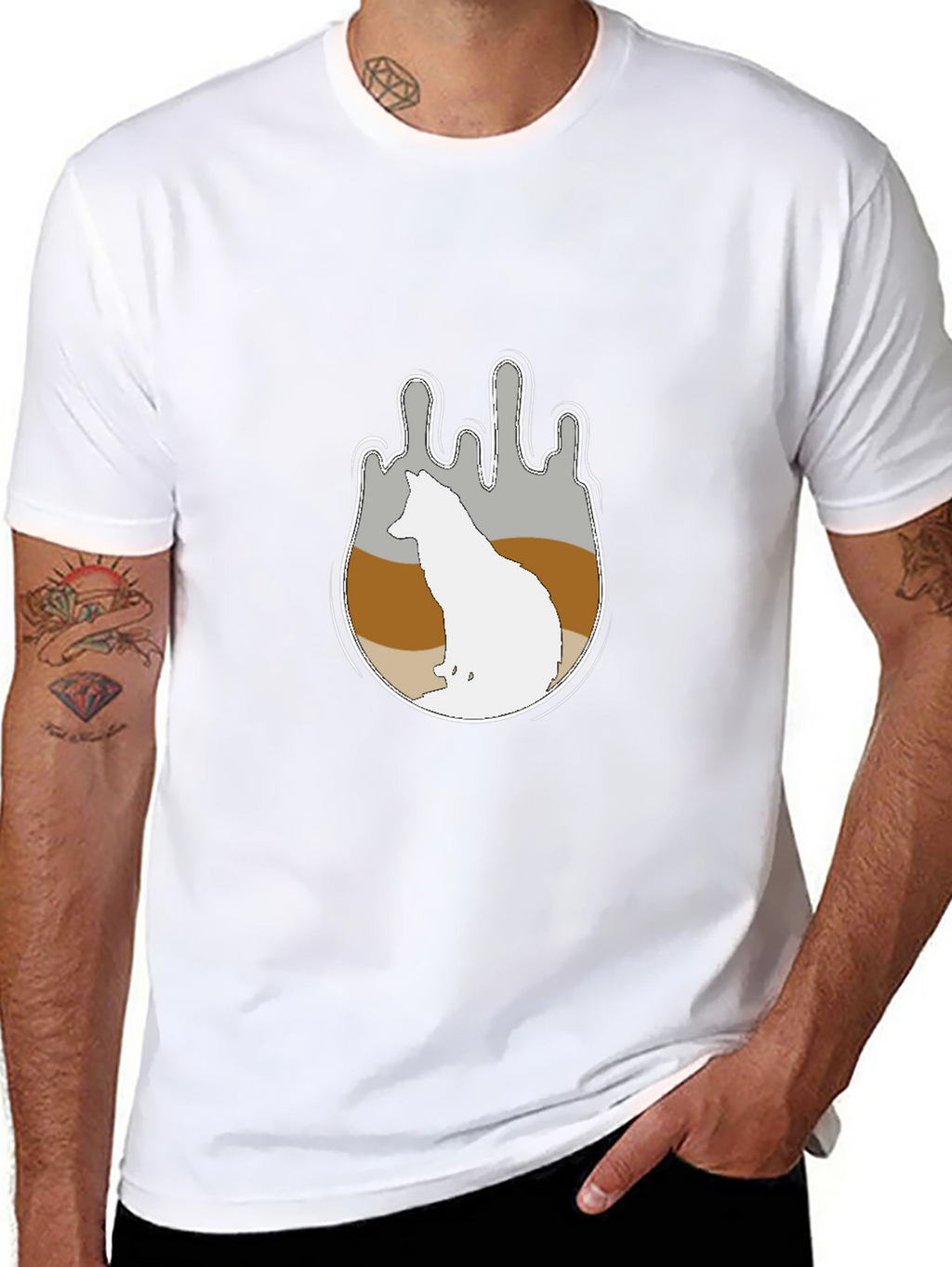 Wolf Silhouette Graphic Tee - Soft Cotton Comfort