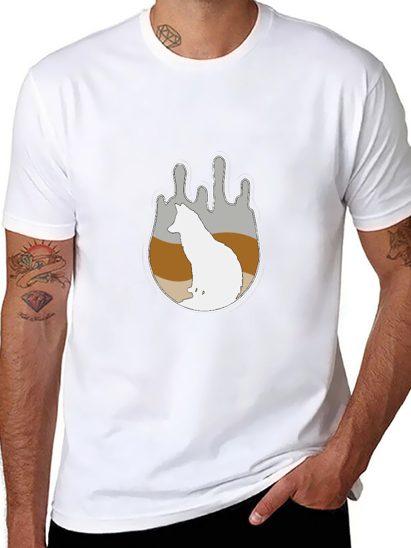 Wolf Silhouette Graphic Tee - Soft Cotton Comfort