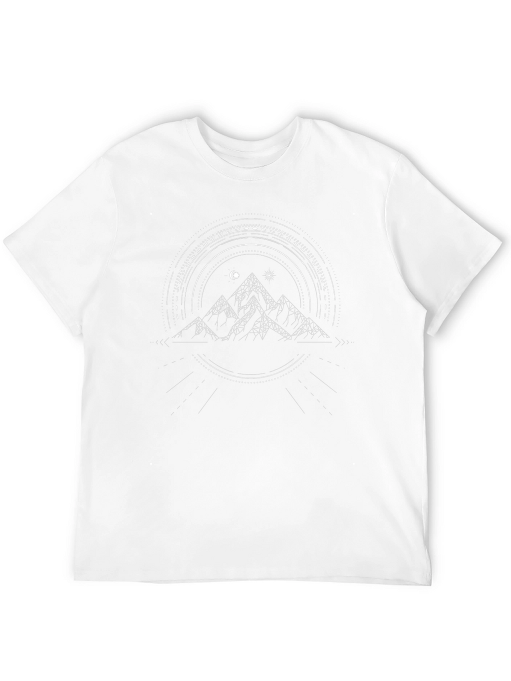 Geometric Mountain T-Shirt - Black Modern Design