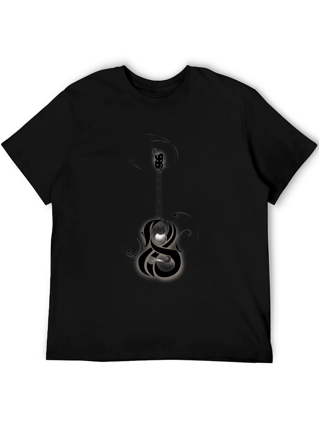 Mens Black Graphic Tee - Abstract Design