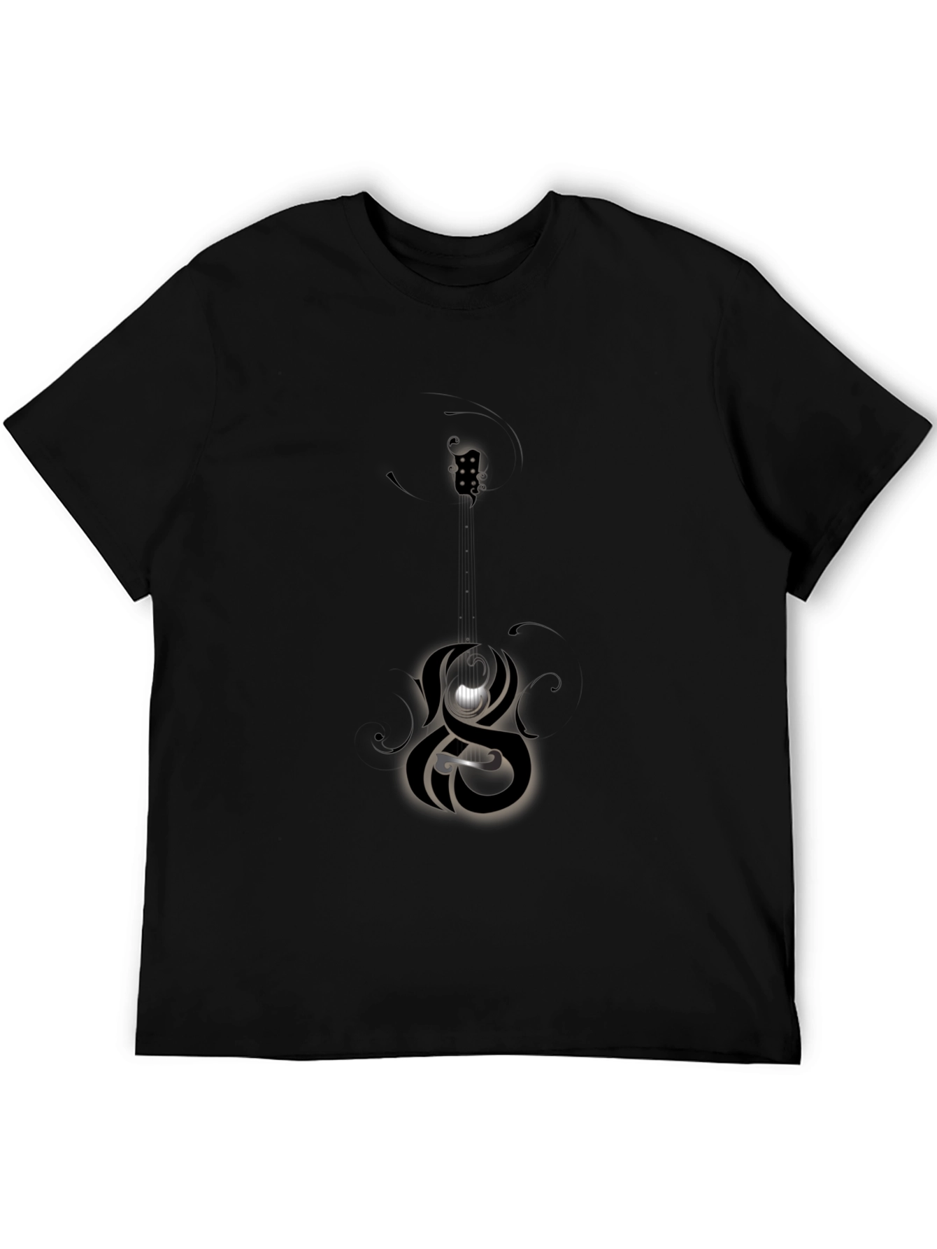Mens Black Graphic Tee - Abstract Design