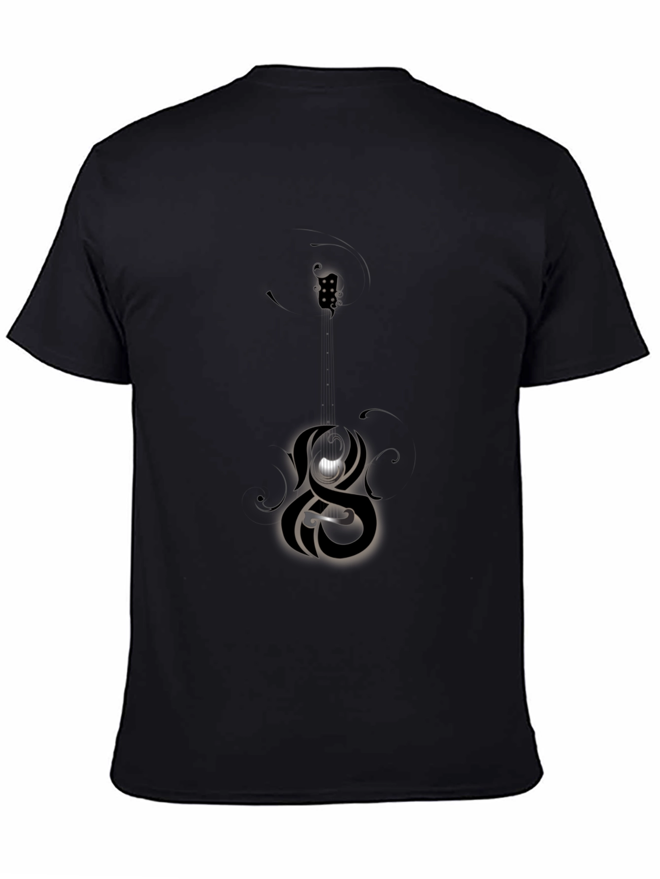 Mens Black Graphic Tee - Abstract Design