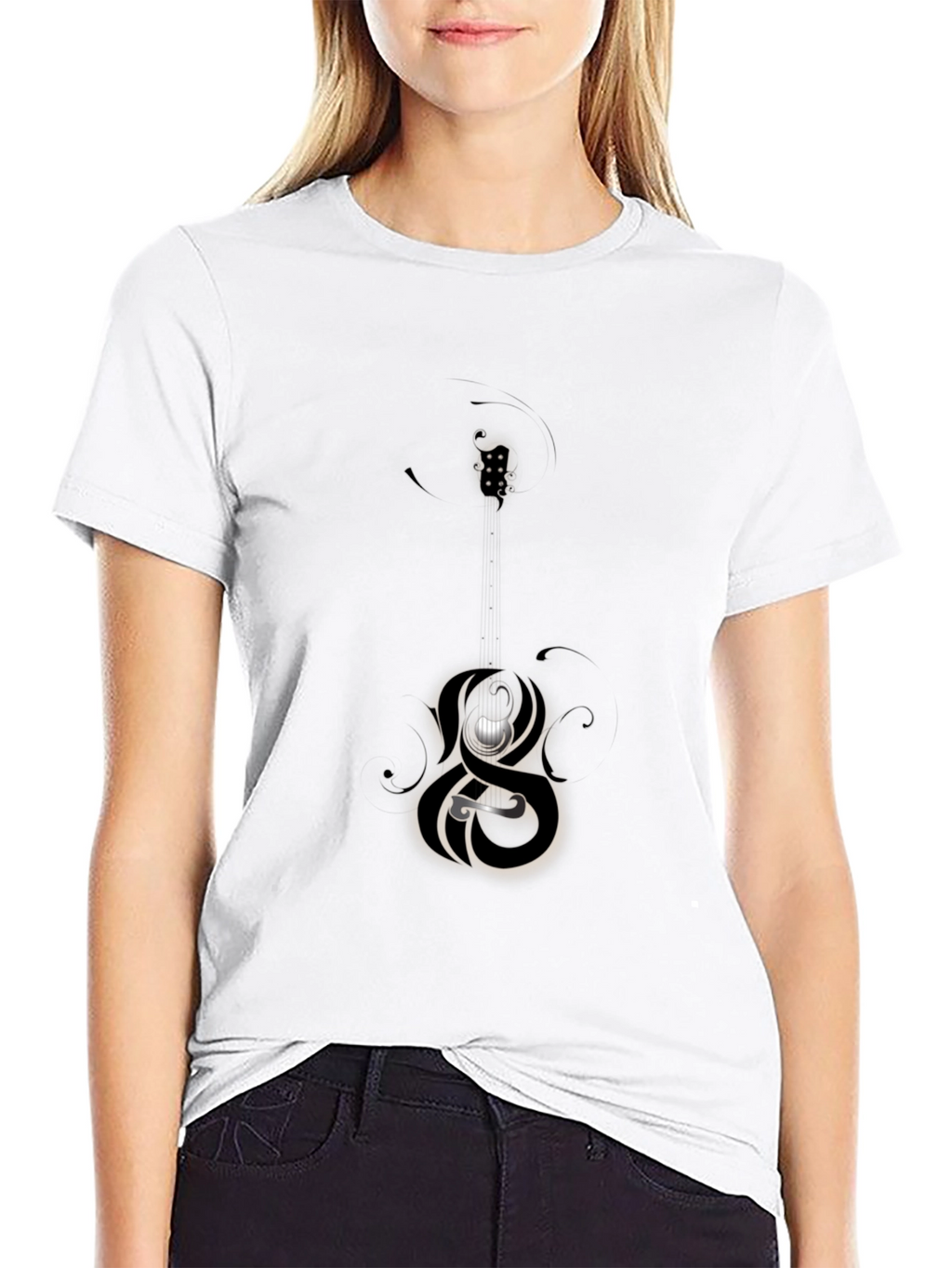 Mens Black Graphic Tee - Abstract Design