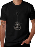 Mens Black Graphic Tee - Abstract Design